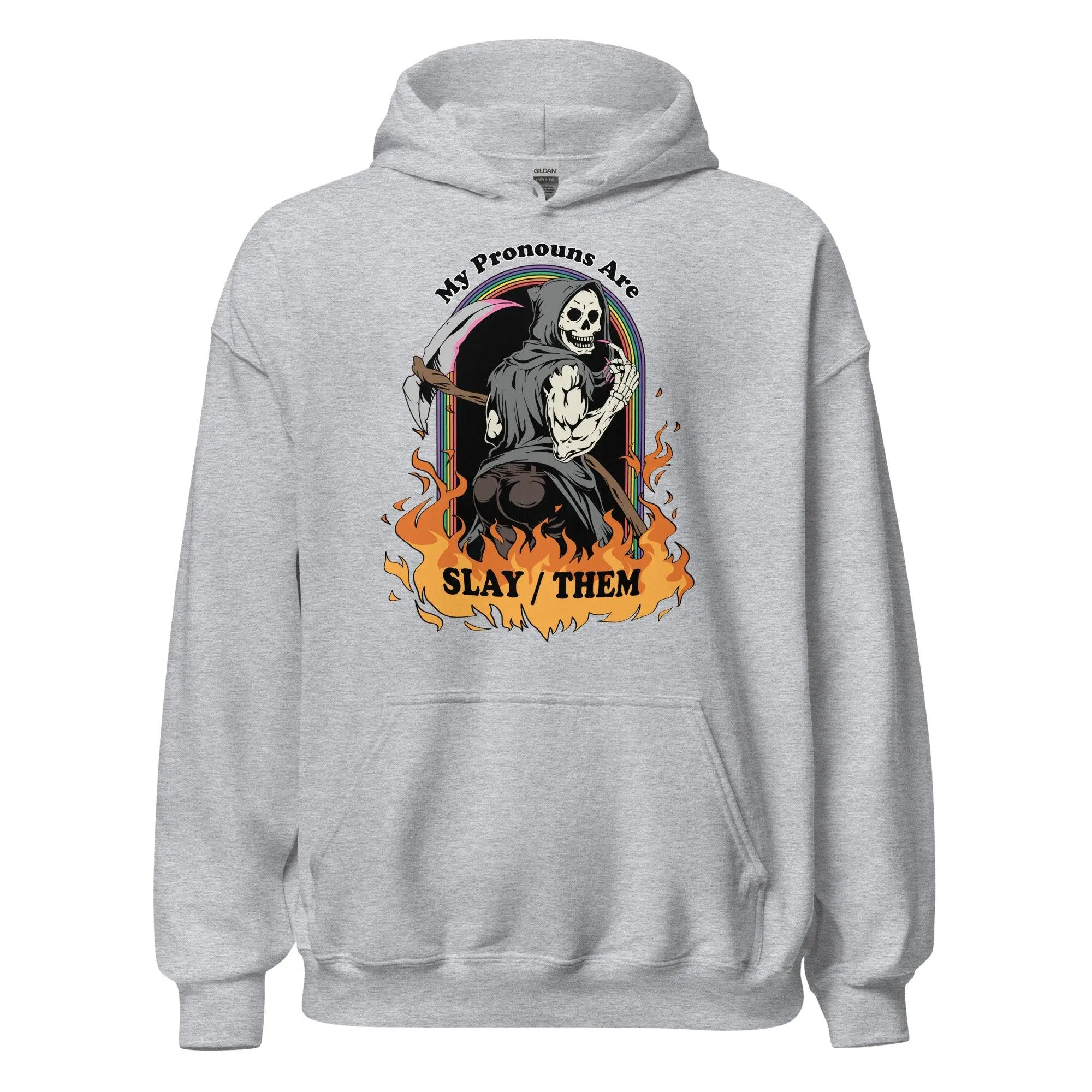 My Pronouns are Slay/Them Cartoon Hoodie - Image 2