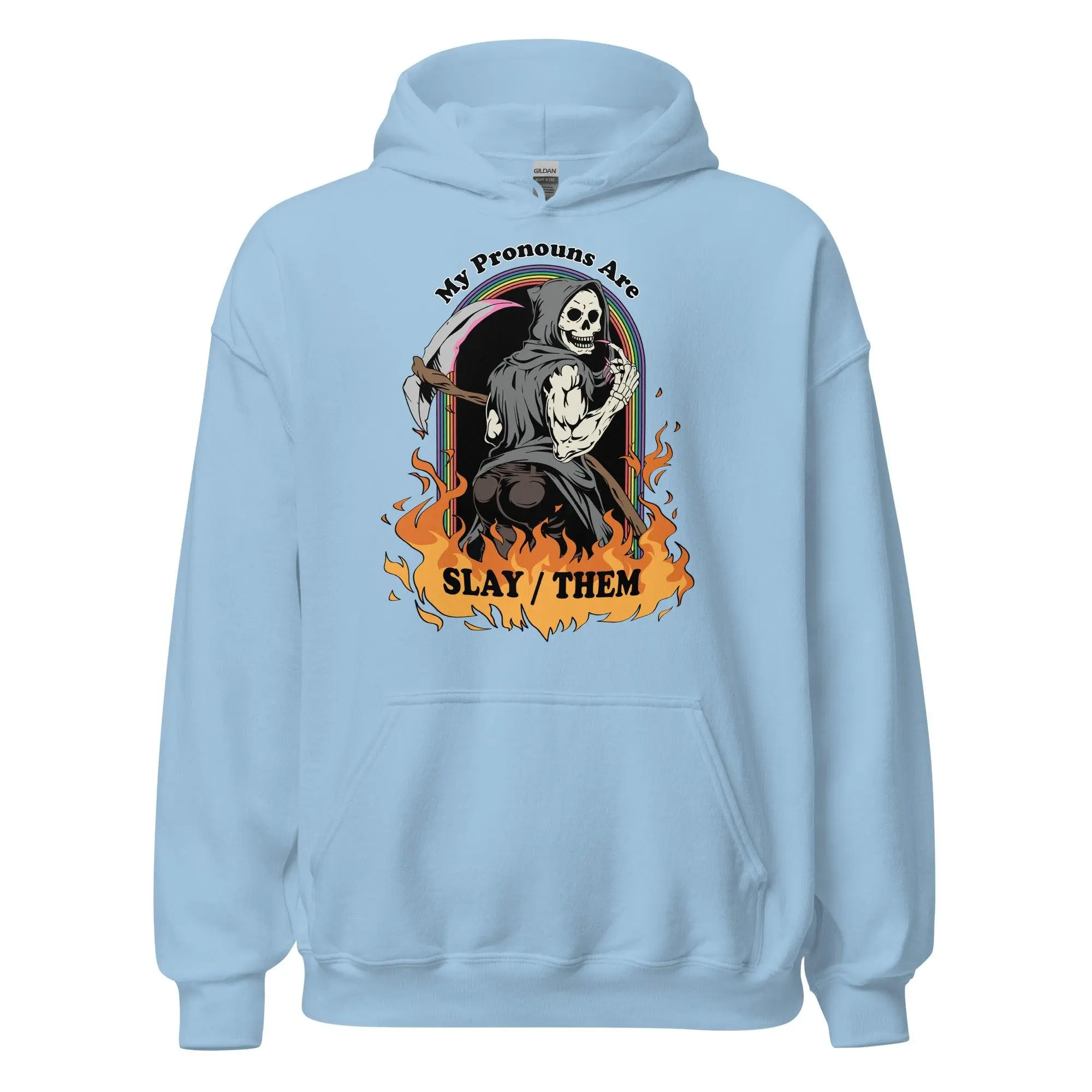 My Pronouns are Slay/Them Cartoon Hoodie - Image 5