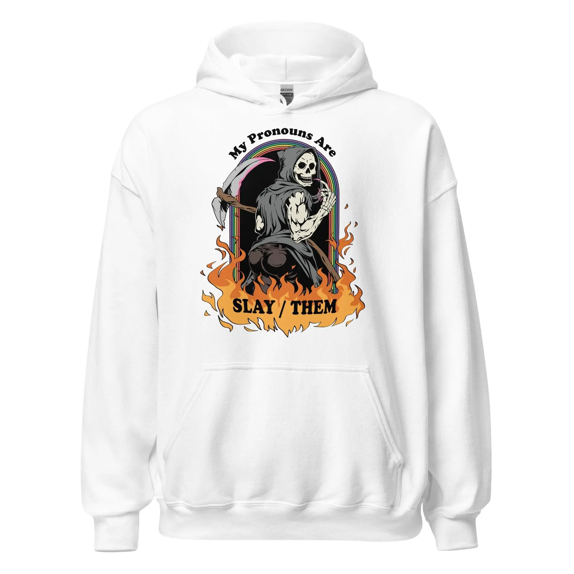 My Pronouns are Slay/Them Cartoon Hoodie - Image 7