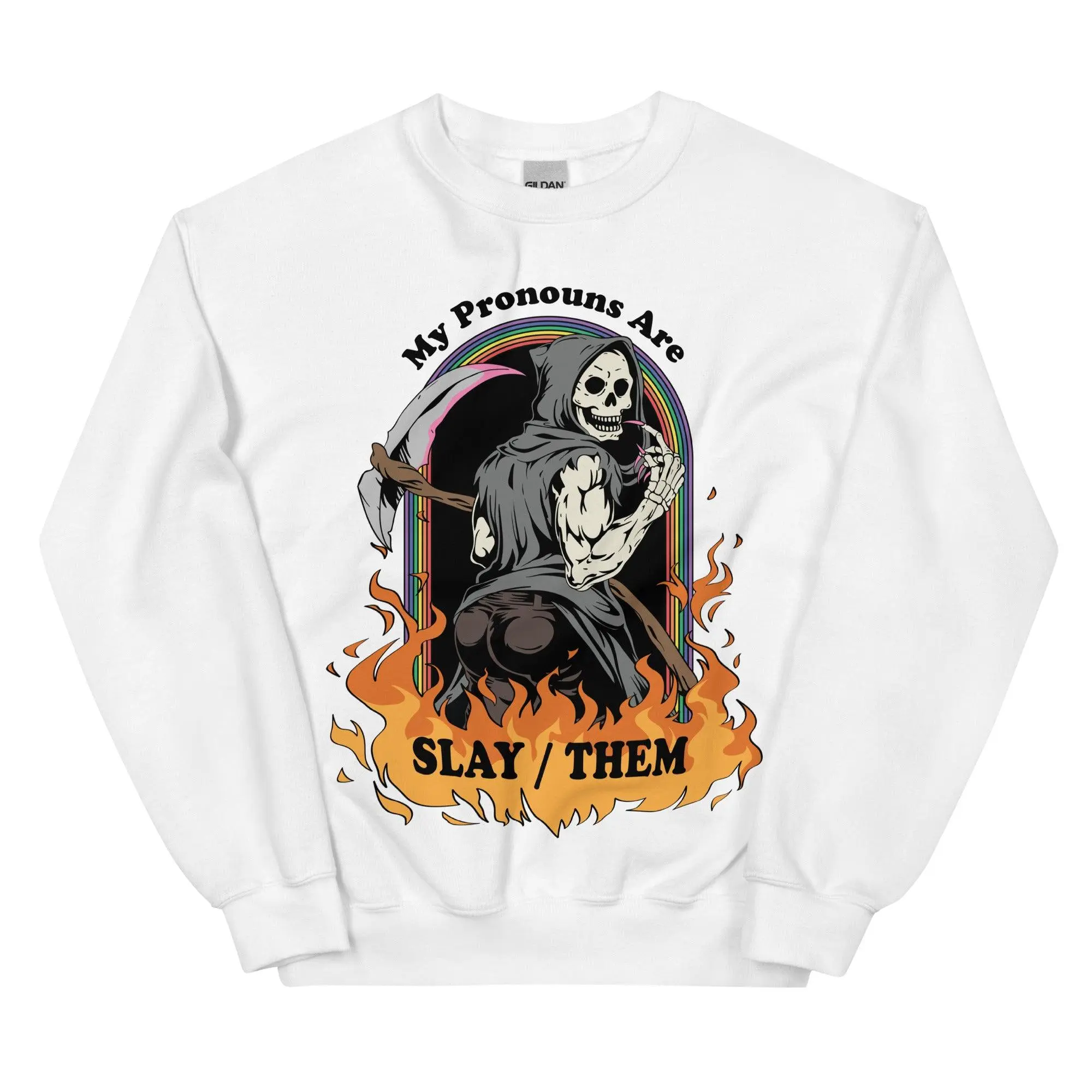 My Pronouns are Slay_Them Cartoon Sweatshirt - Image 9