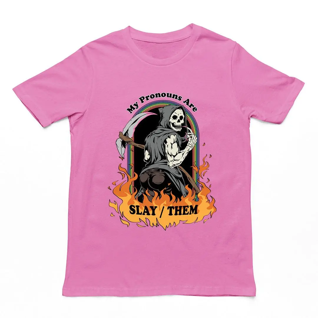My Pronouns are Slay / Them Cartoon t-shirt - Image 5