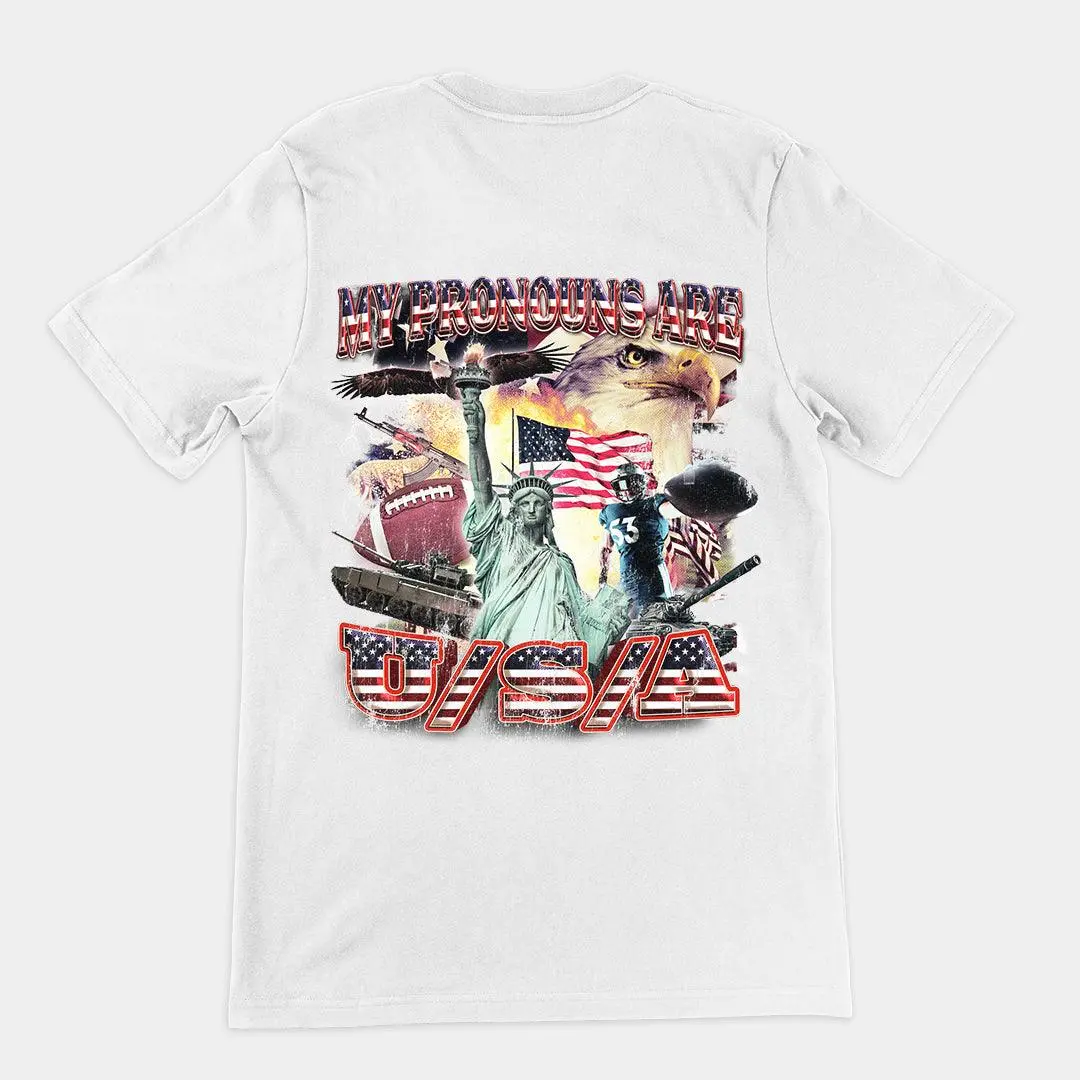 My Pronouns are USA t-shirt (backprint) - Image 6