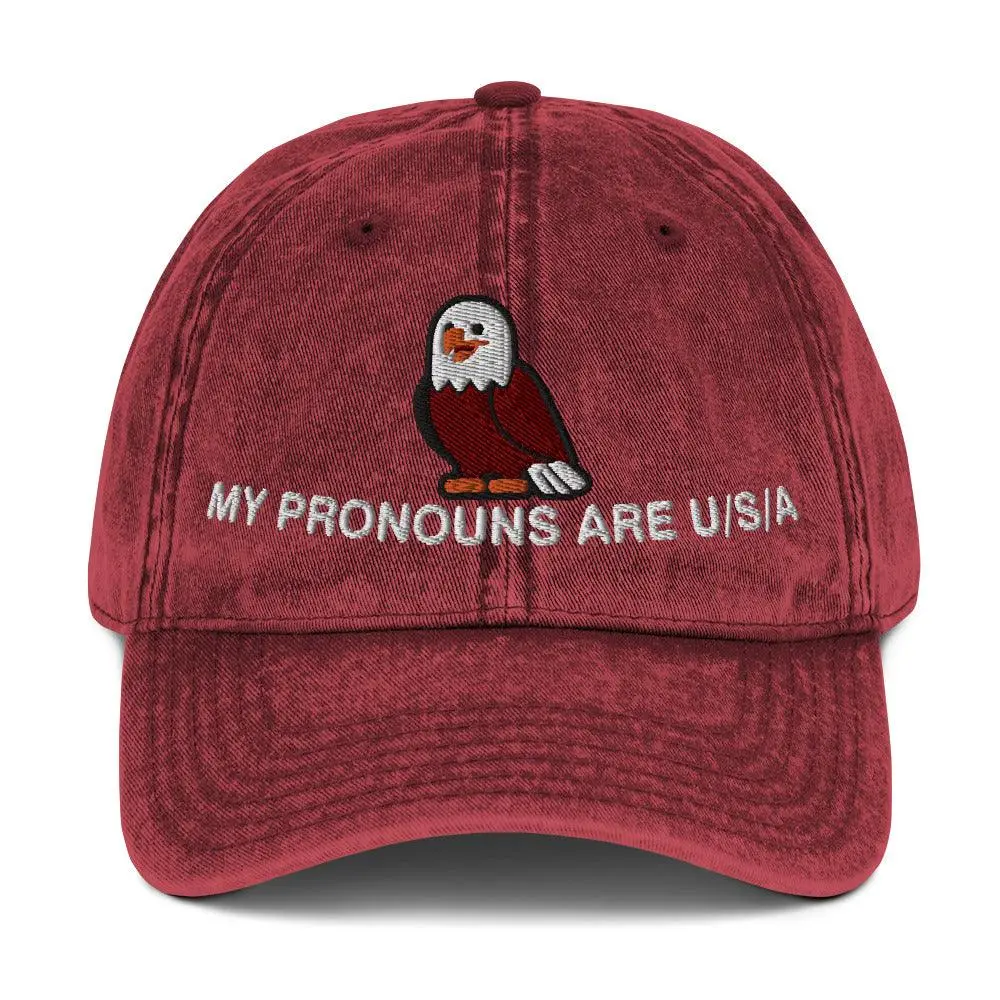 My Pronouns are USA Vintage Cotton Twill Cap - Image 8