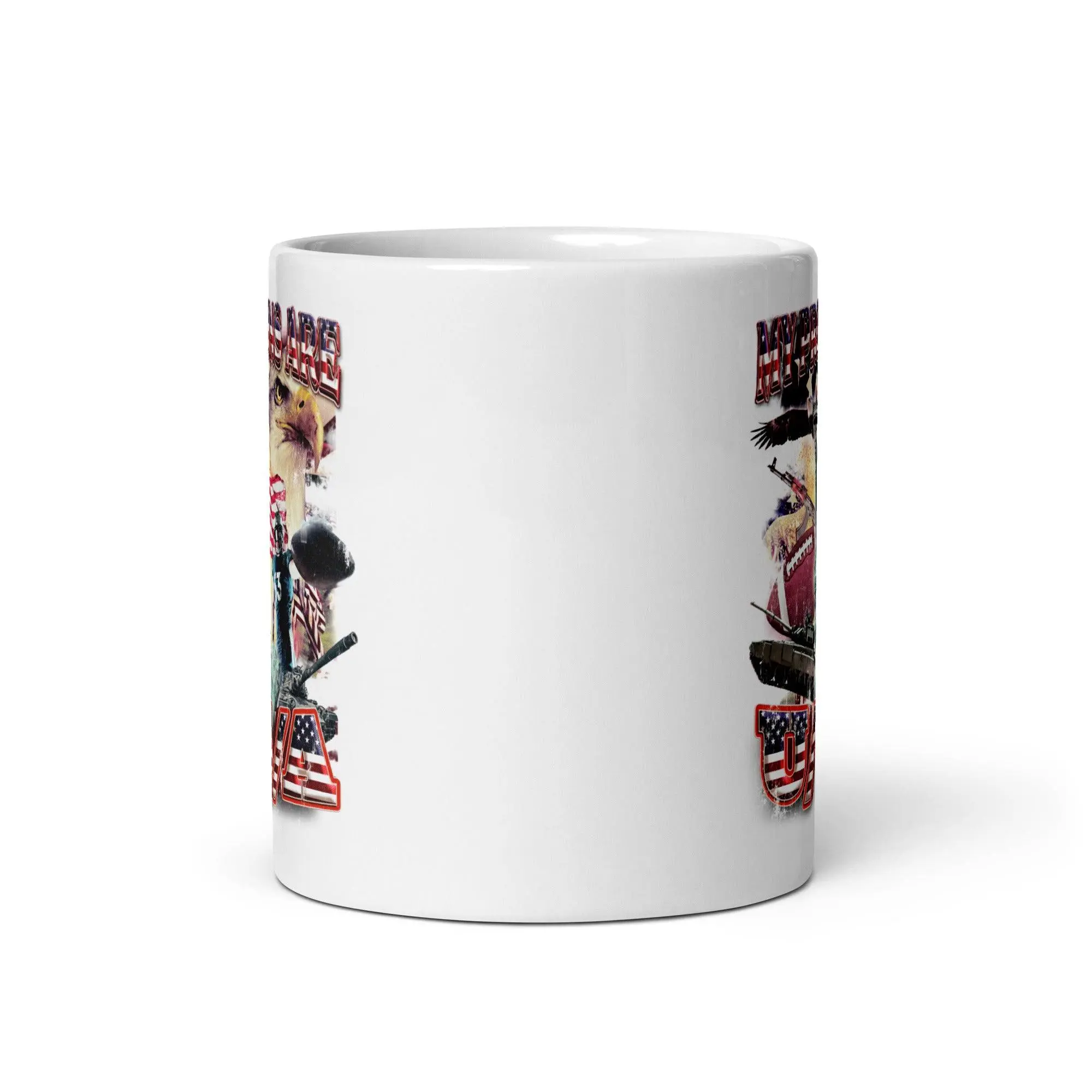 My Pronouns are U/S/A White glossy mug - Image 5