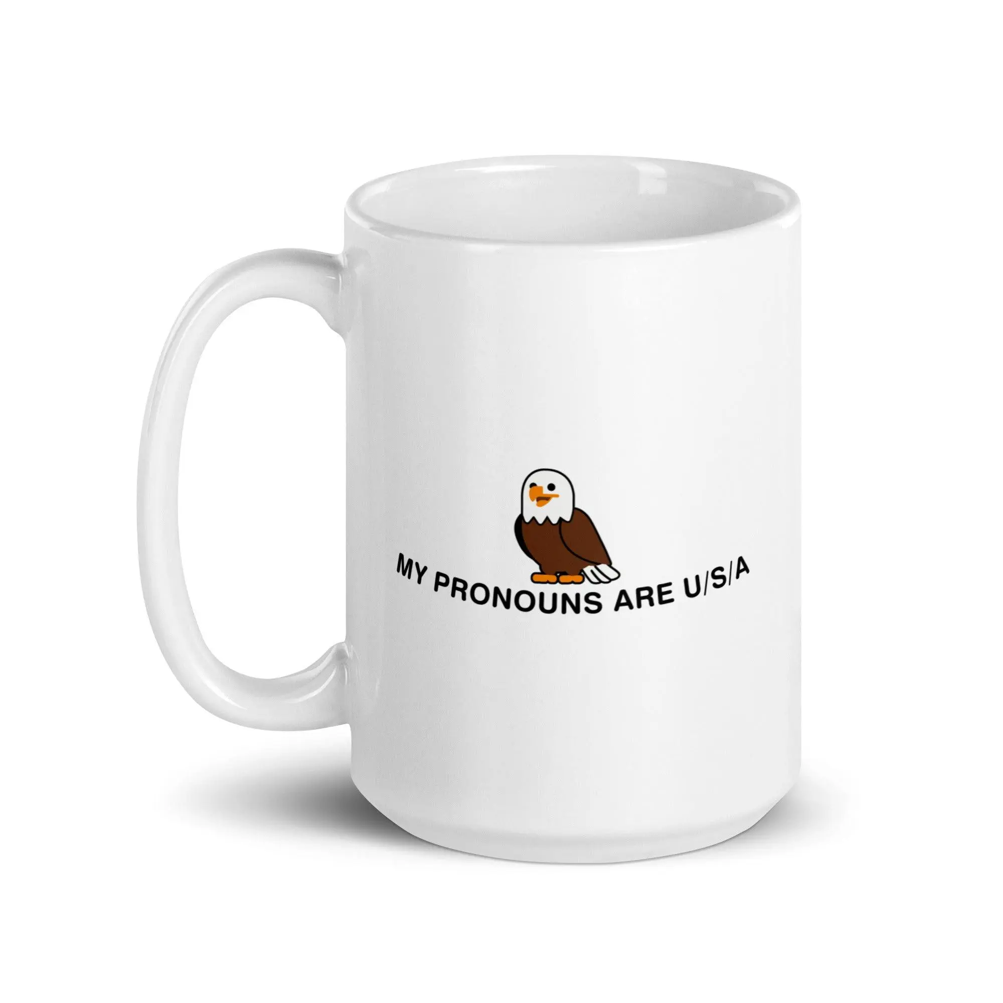 My Pronouns are U/S/A cartoon White glossy mug - Image 7