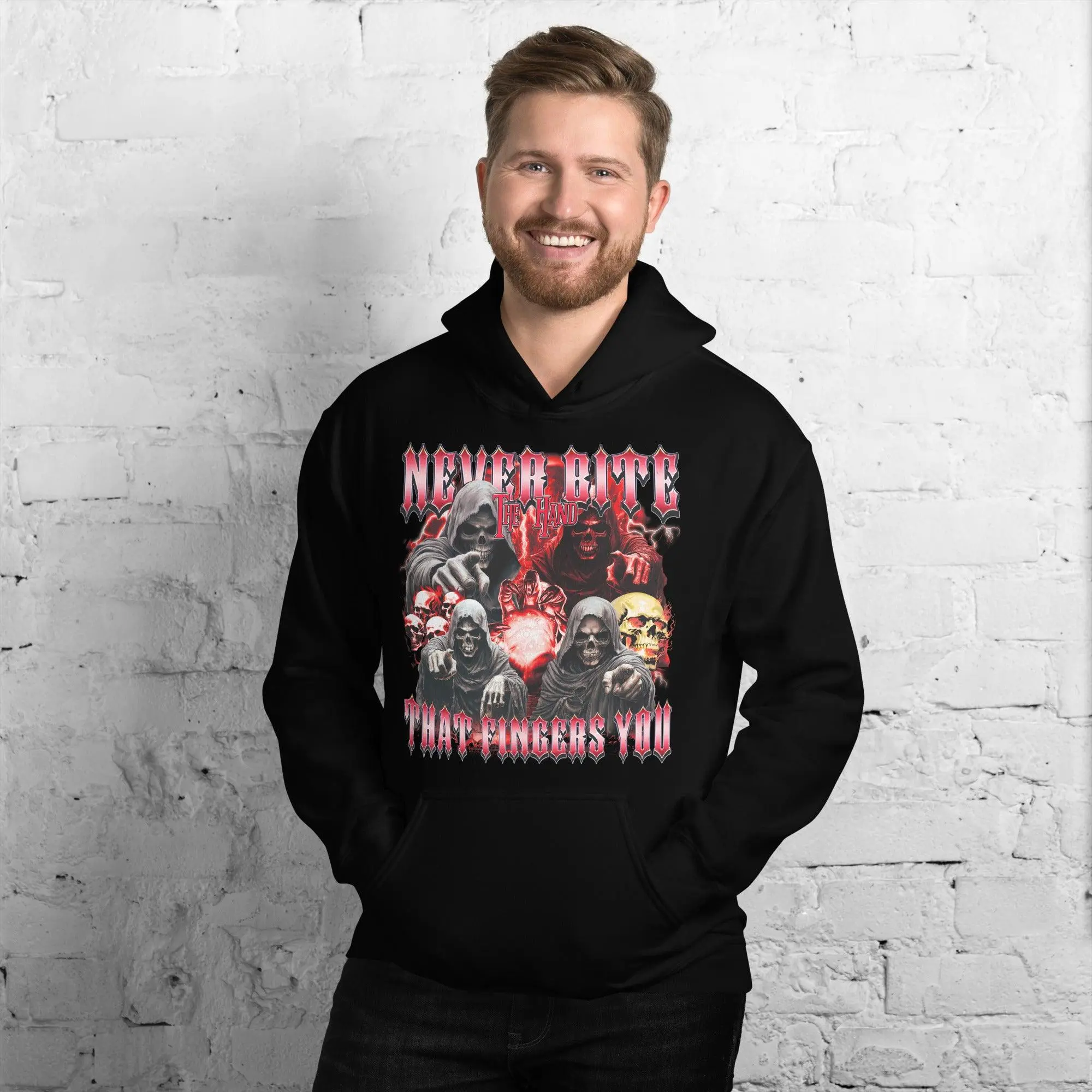 Never Bite the Hand that Fingers You Hoodie - Image 2