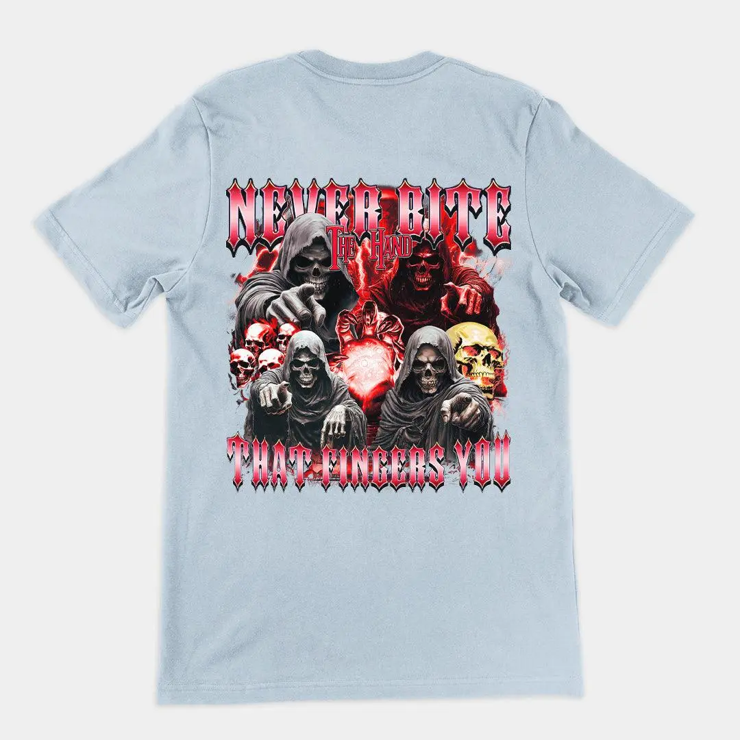 Never Bite the Hand that Fingers You T-Shirt (backprint) - Image 4