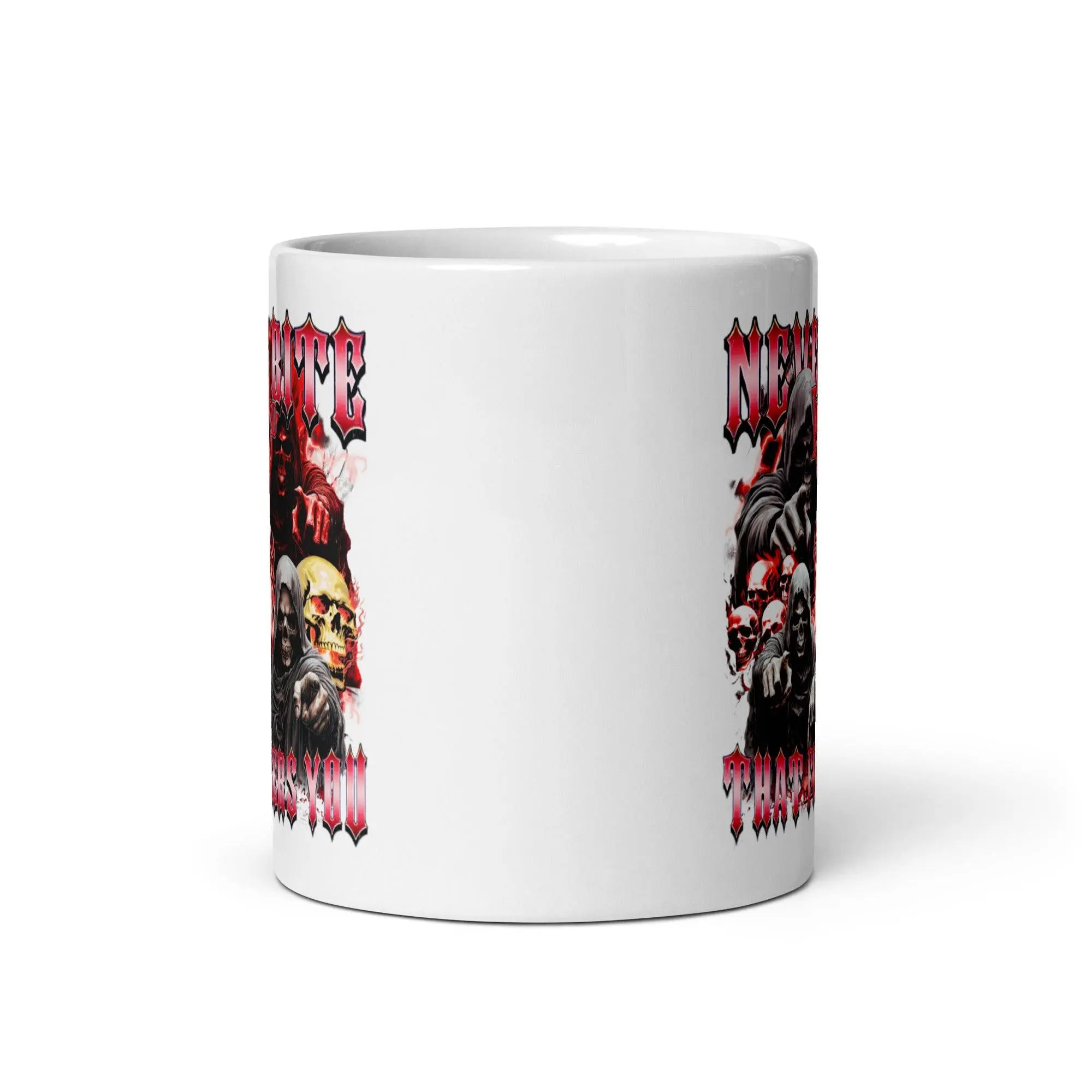 Never Bite the Hand that Fingers You White glossy mug - Image 4