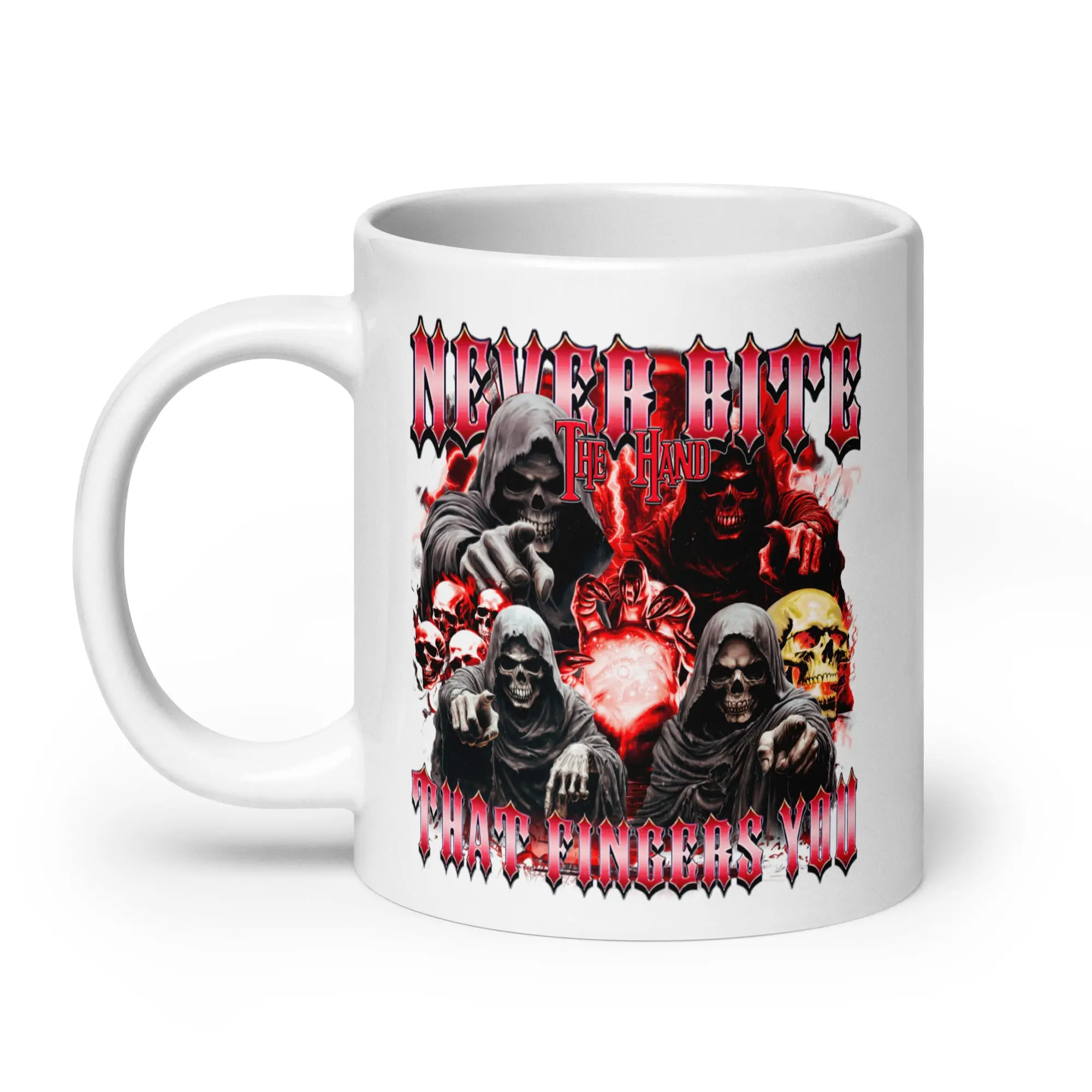 Never Bite the Hand that Fingers You White glossy mug - Image 7
