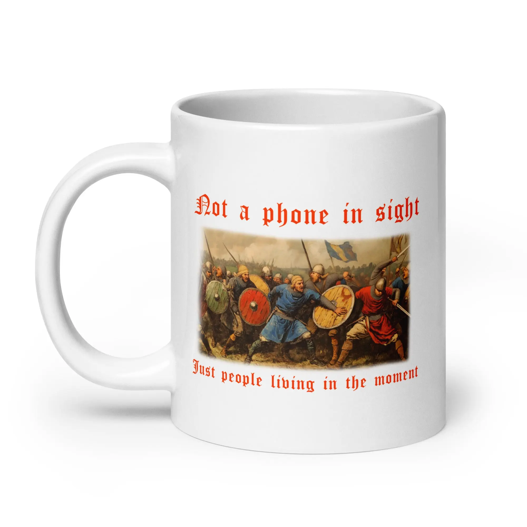 Not a phone in sight just people living in the moment White glossy mug - Image 7