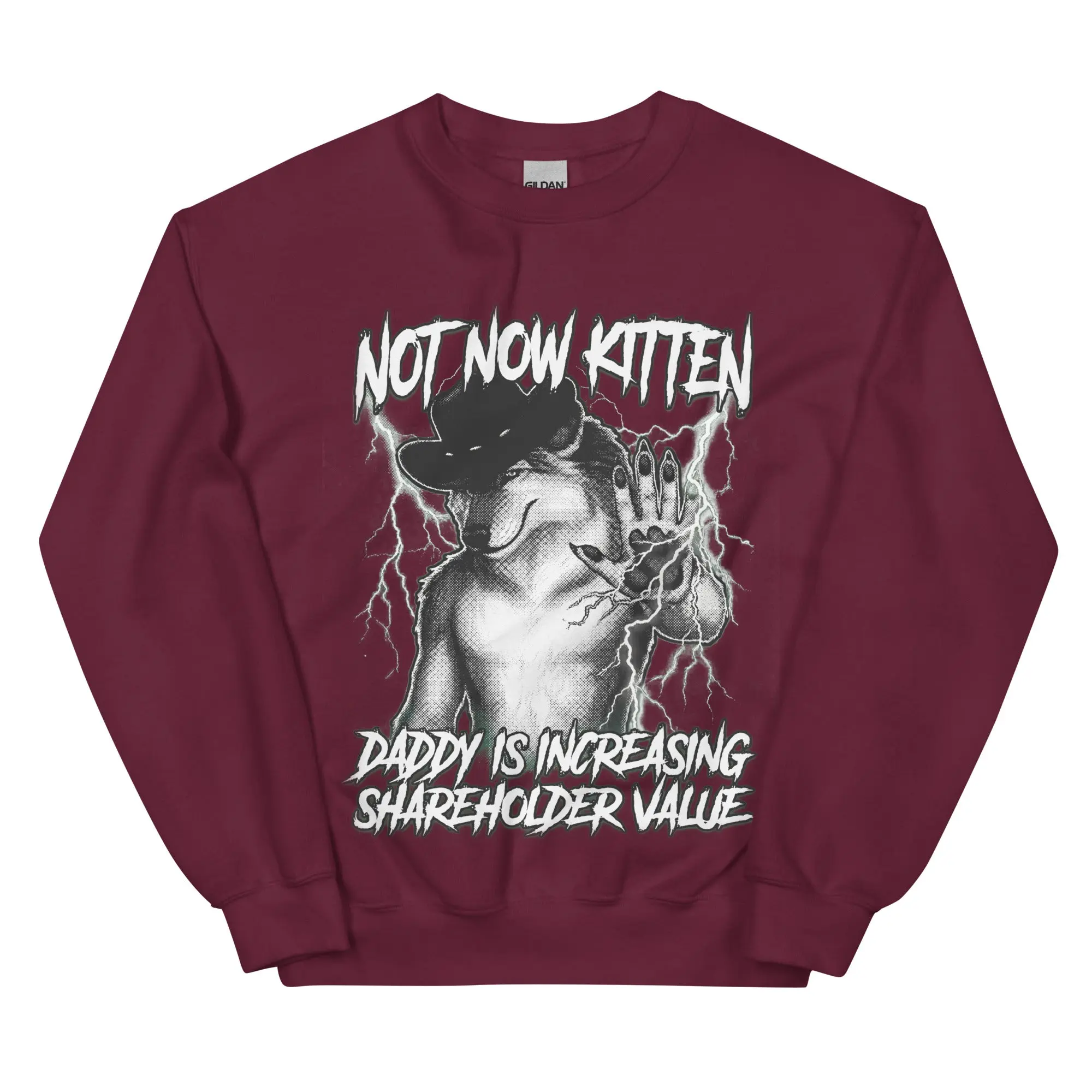 Not Now Kitten Daddy is Increasing Shareholder Value sweatshirt - Image 5