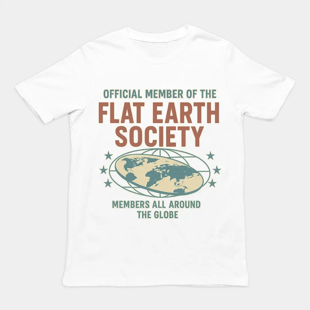 Offcial Member of the Flat Earth Society T-Shirt - Image 6