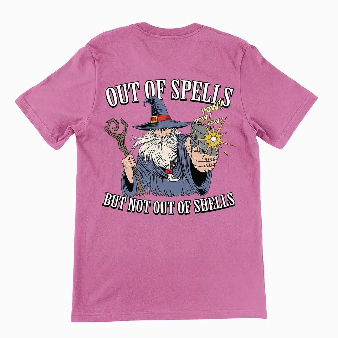 Out of Spells but Not Out of Shells T-Shirt (backprint) - Image 2