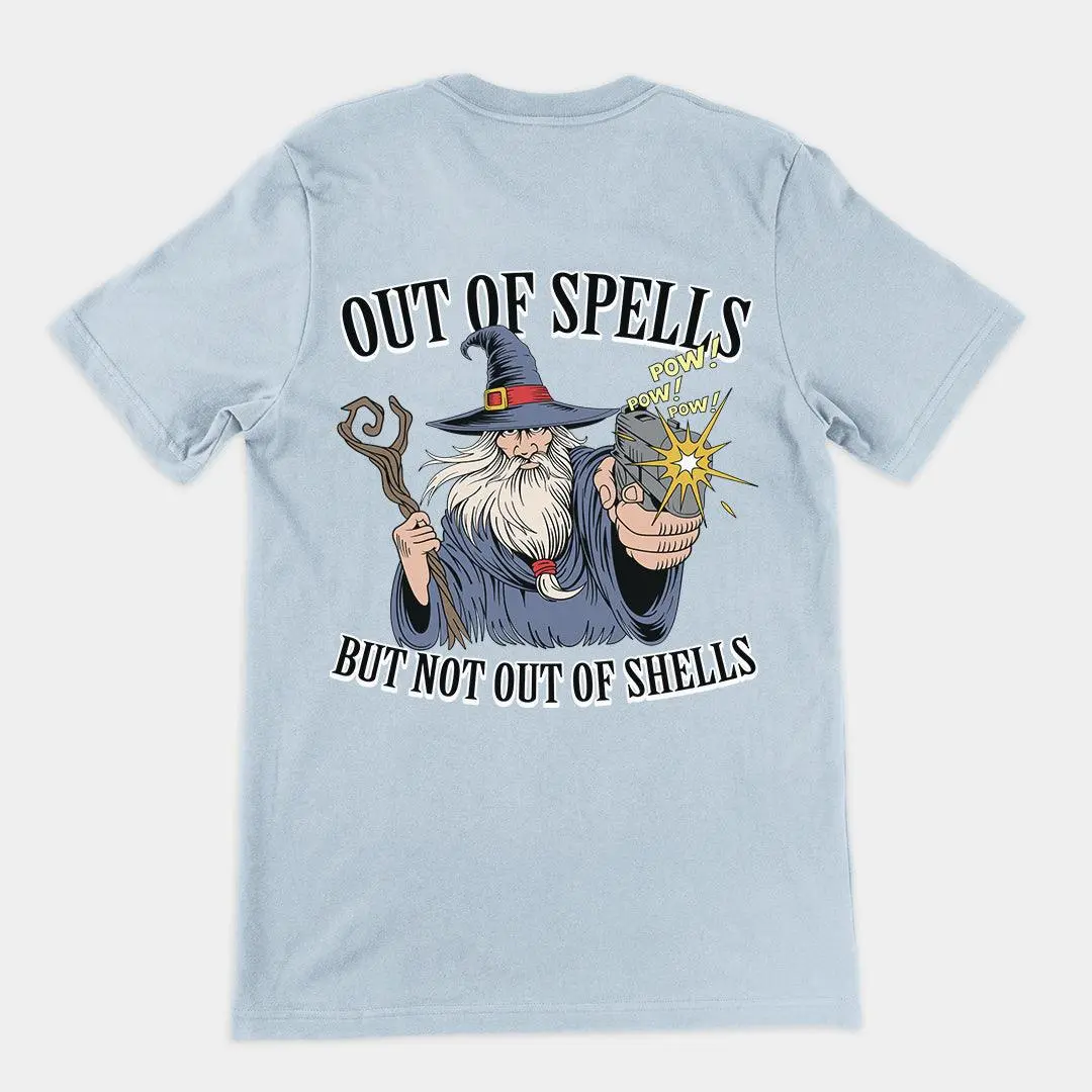 Out of Spells but Not Out of Shells T-Shirt (backprint) - Image 4
