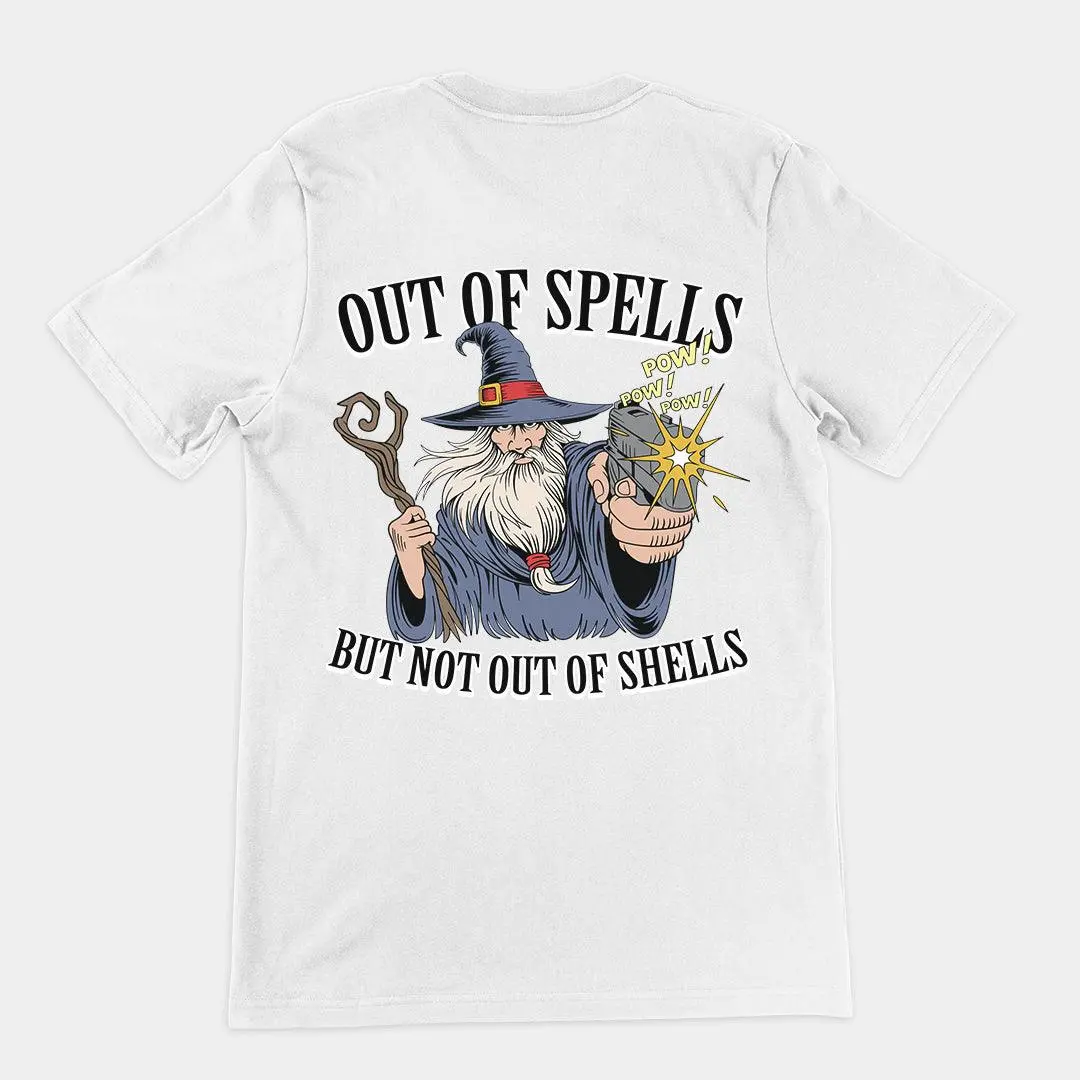 Out of Spells but Not Out of Shells T-Shirt (backprint) - Image 6