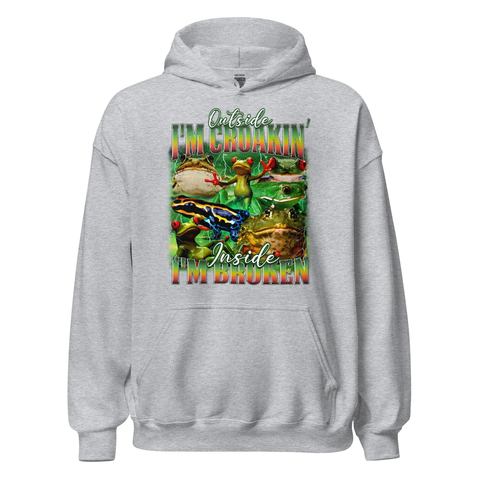 Outside I'm Croakin' Inside I'm Broken Hoodie - Image 2