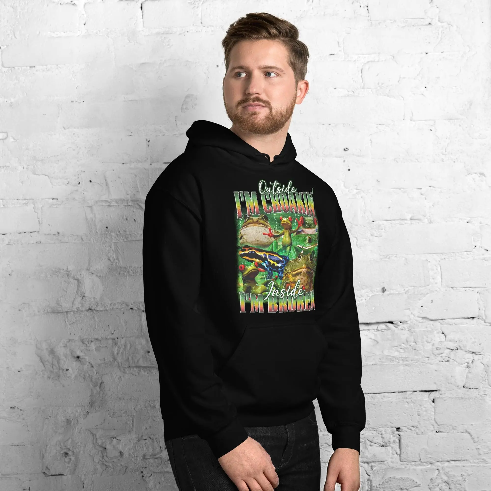Outside I'm Croakin' Inside I'm Broken Hoodie - Image 8