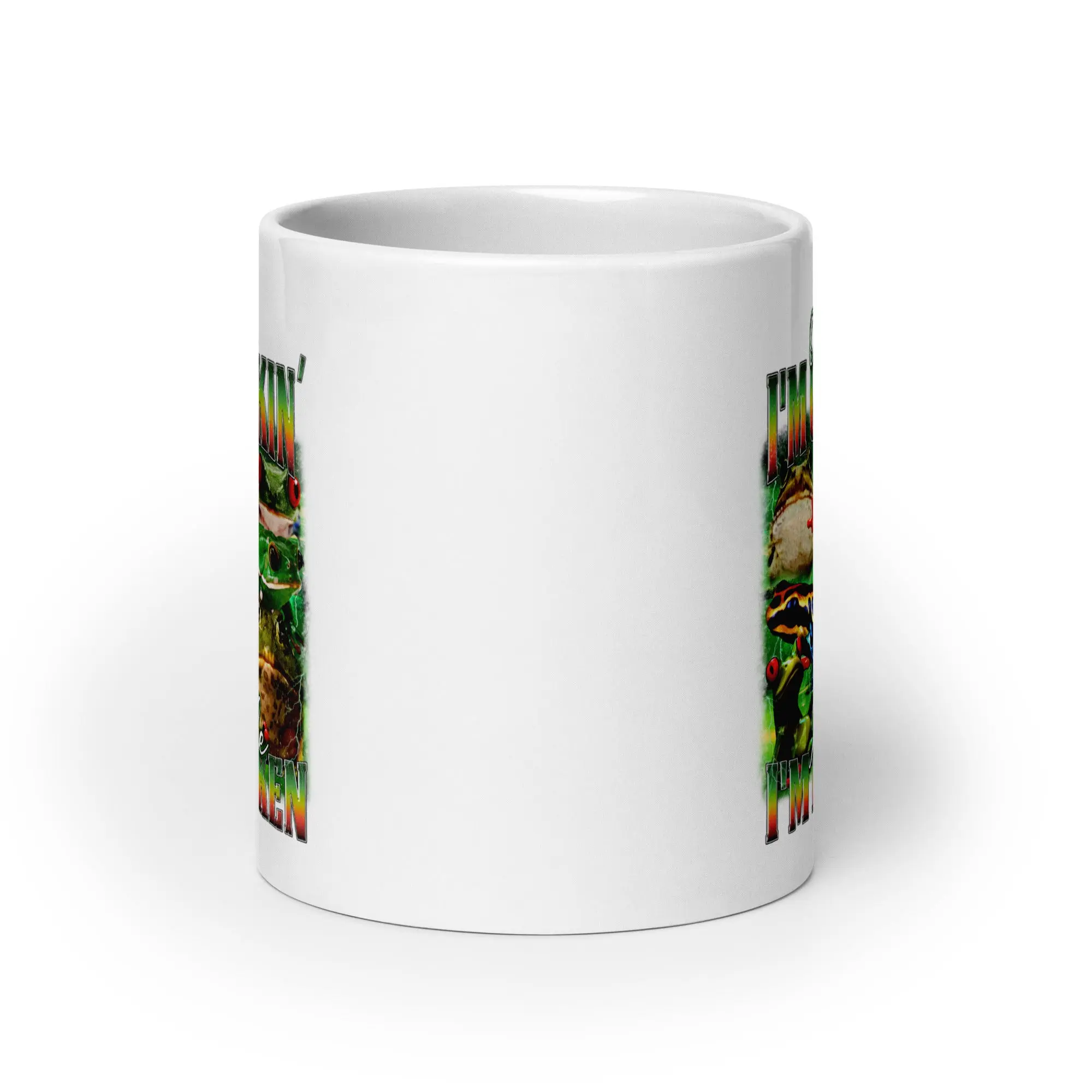 Outside I'm Croakin' Inside I'm Broken White glossy mug - Image 8