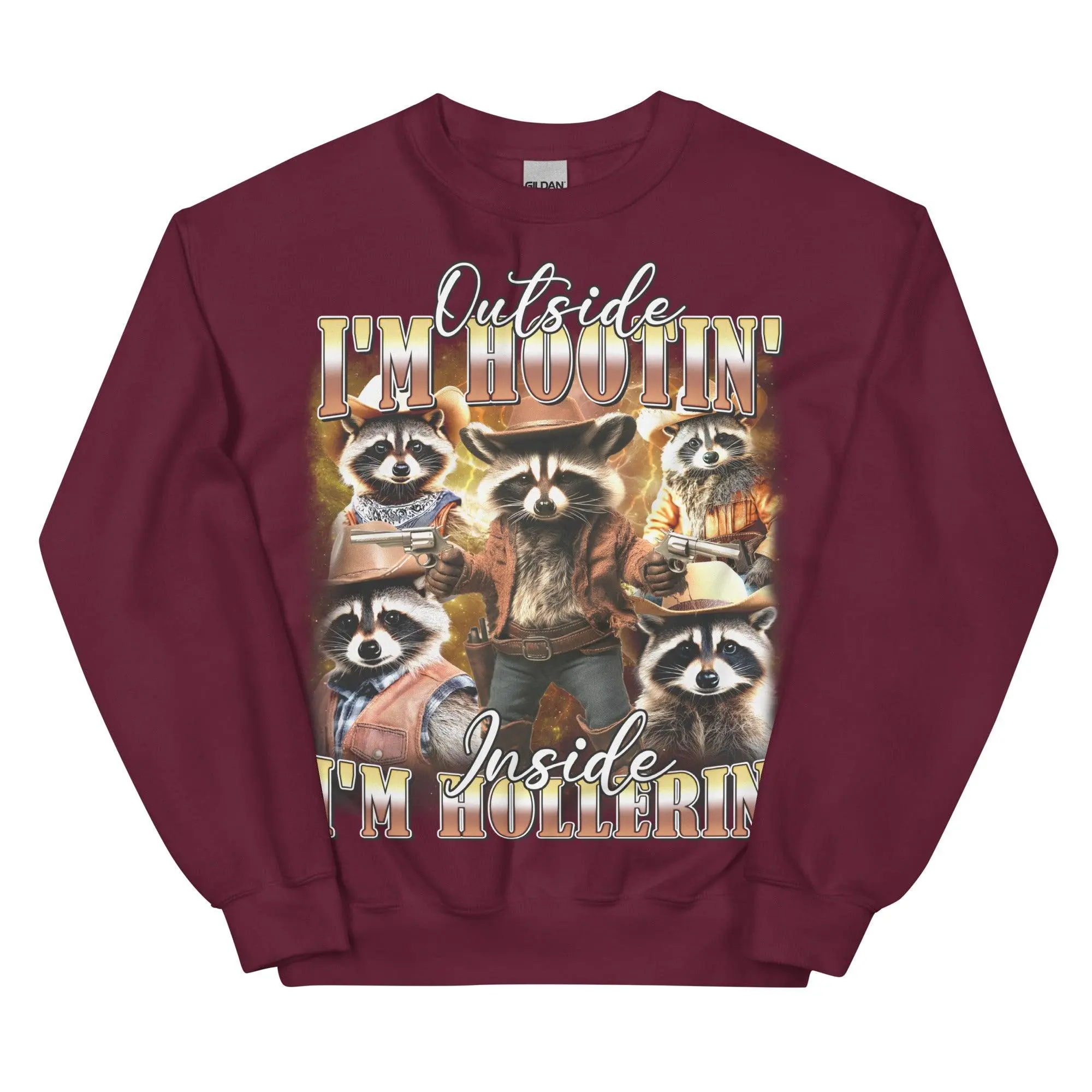 Outside I'm Hootin' Inside I'm Hollerin sweatshirt - Image 5
