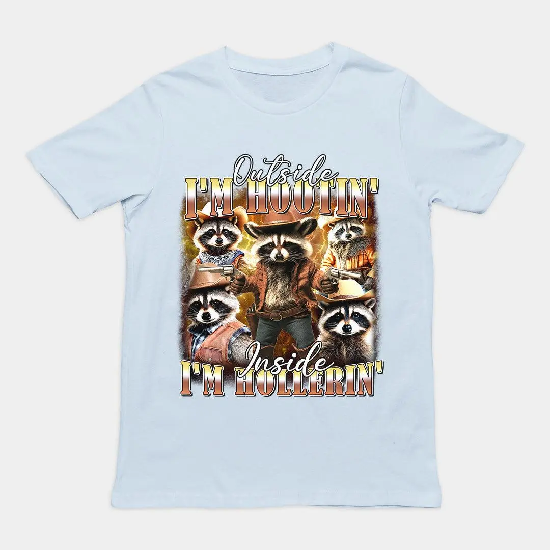 Outside I'm Hootin' Inside I'm Hollerin T-Shirt - Image 5