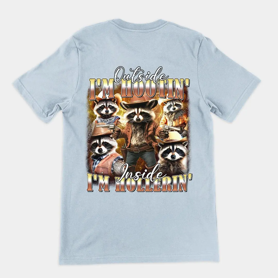 Outside I'm Hootin' Inside I'm Hollerin T-Shirt (backprint) - Image 5