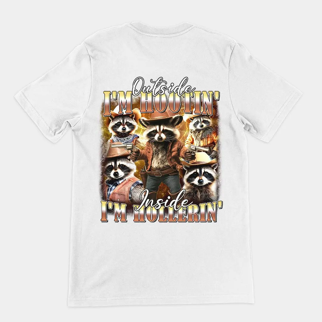 Outside I'm Hootin' Inside I'm Hollerin T-Shirt (backprint) - Image 6