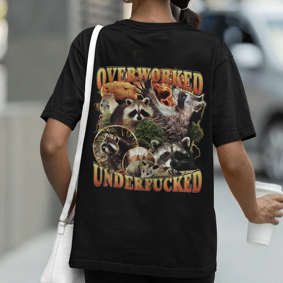 Overworked Underfucked t-shirt (backprint) - Image 7