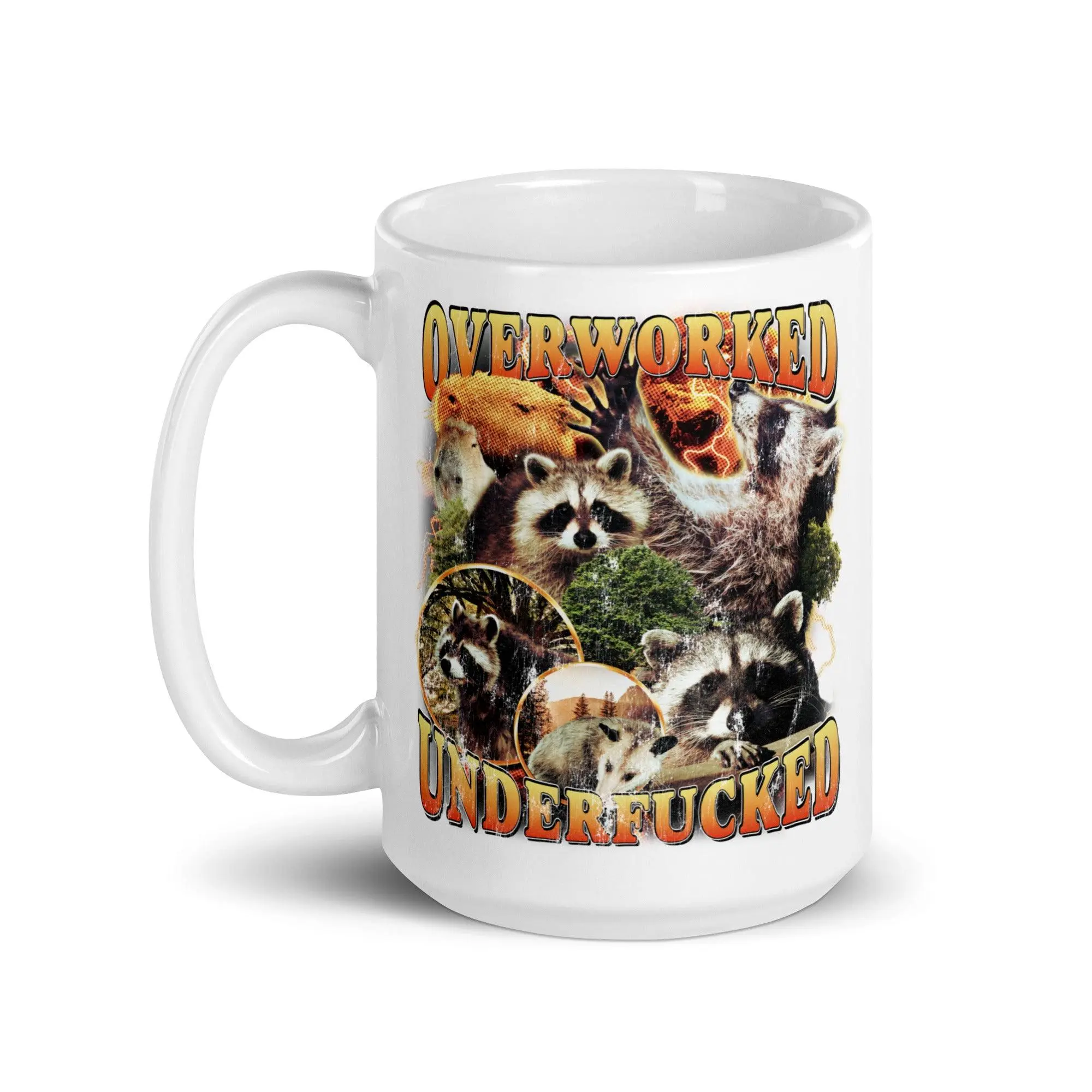 Overworked Underfucked White glossy mug - Image 7