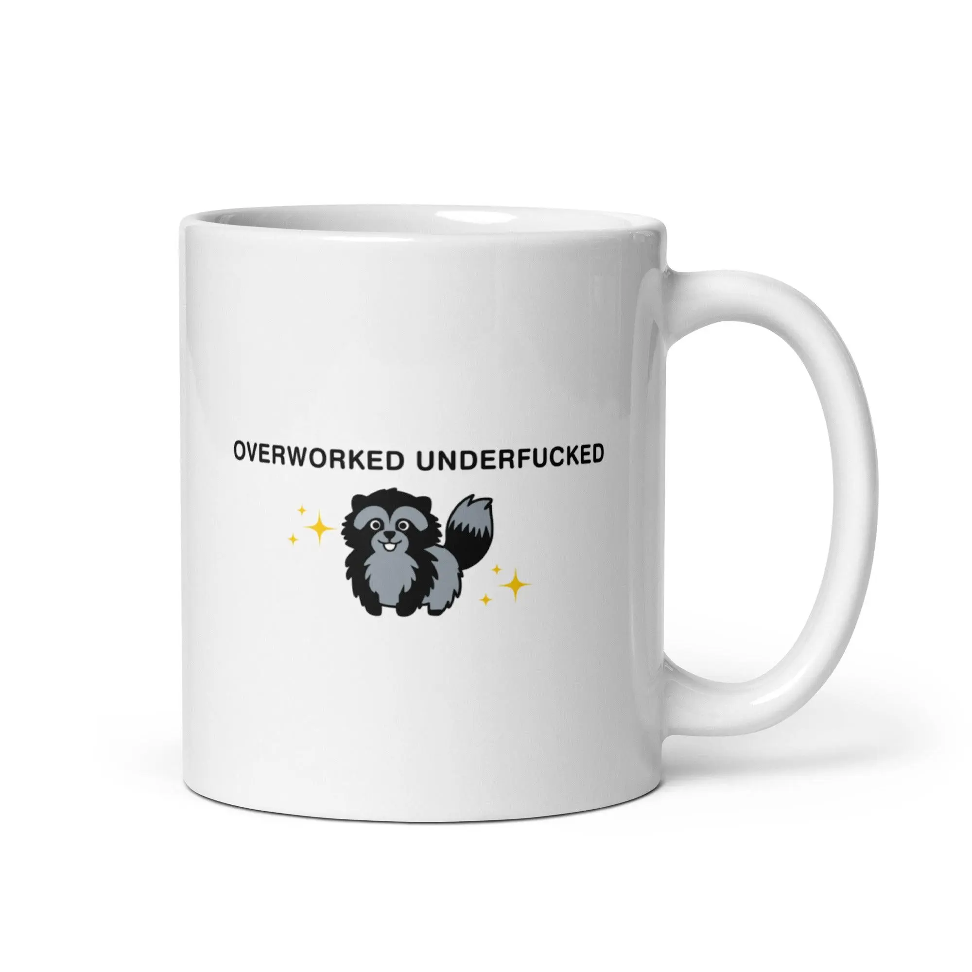 Overworked Underfucked White glossy mug - Image 2
