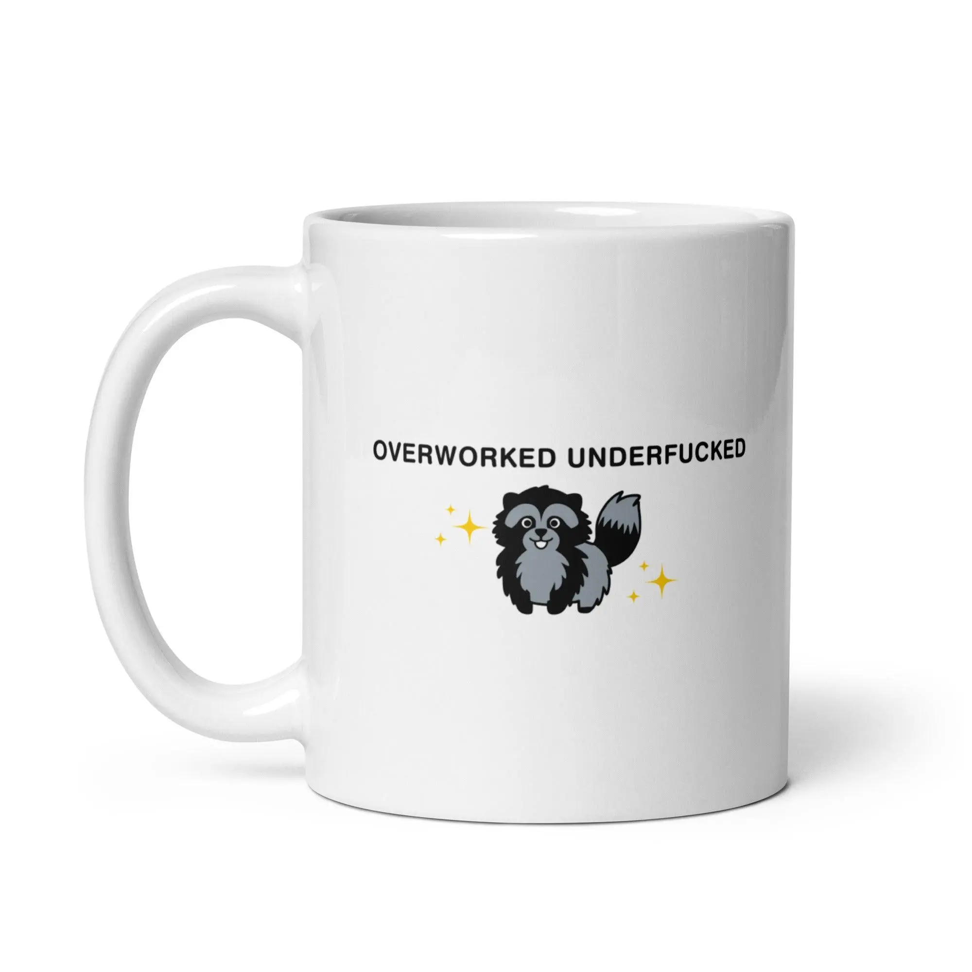 Overworked Underfucked White glossy mug - Image 3