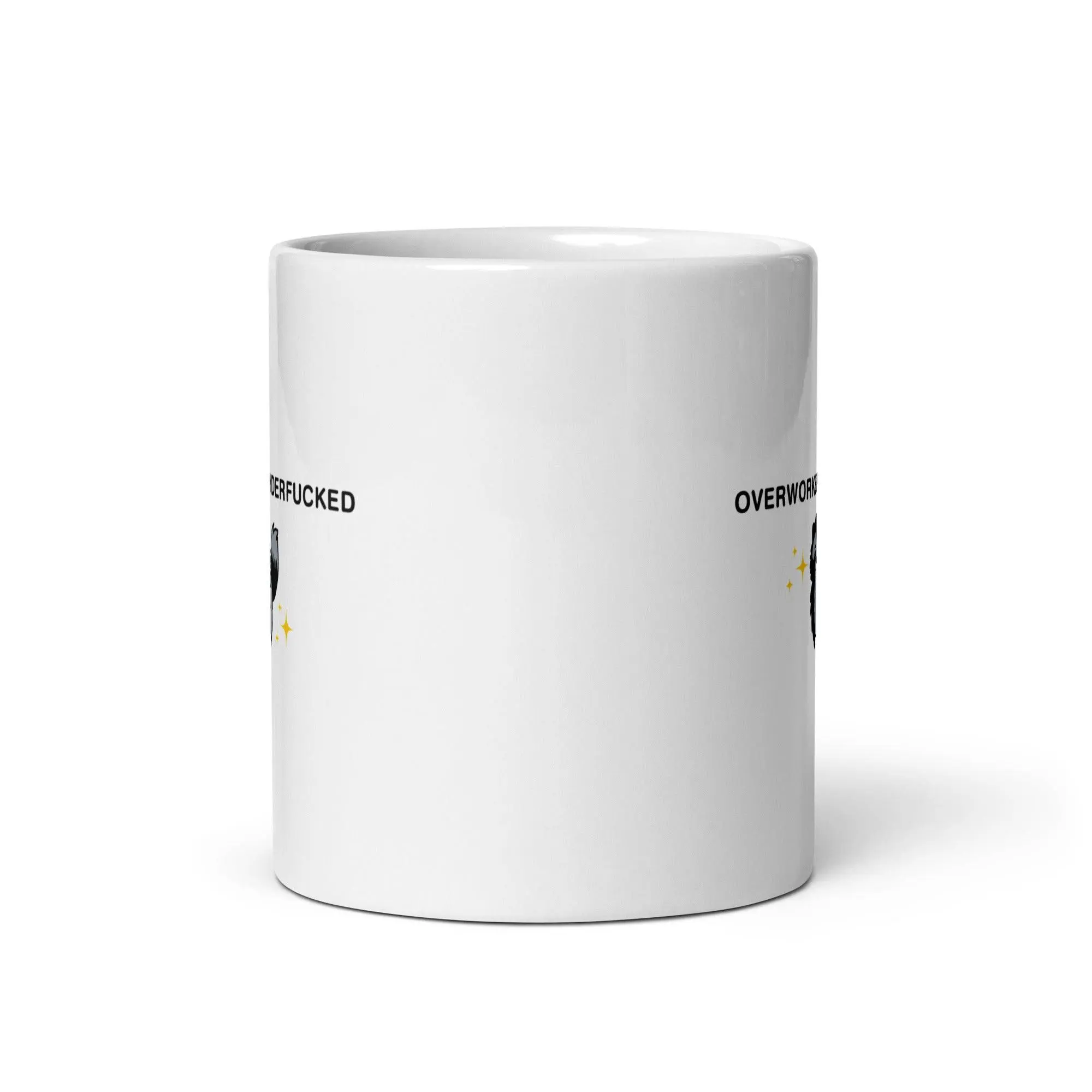 Overworked Underfucked White glossy mug - Image 5