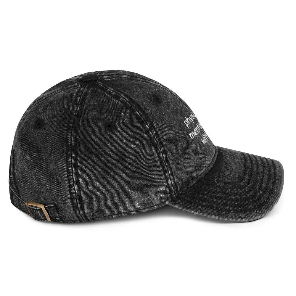 physically here mentally at home with my cat Cotton Twill Cap - Image 5