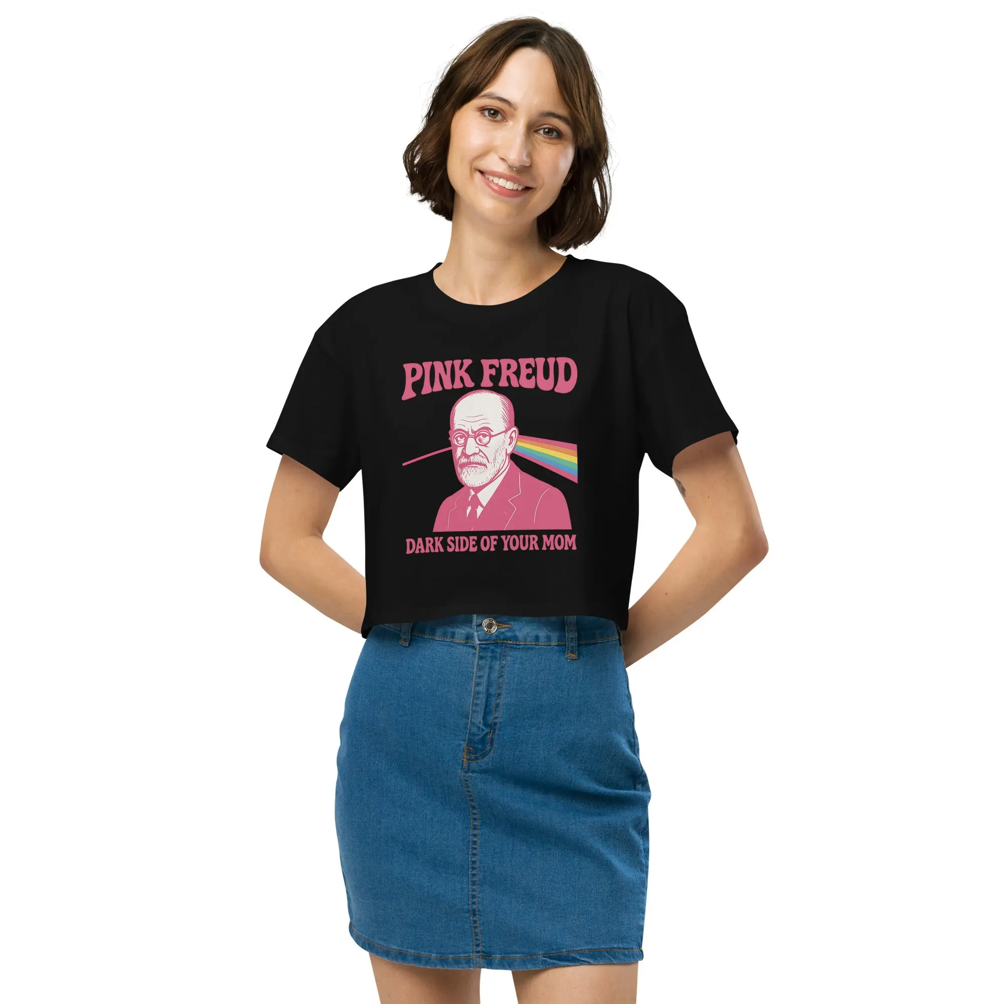 Pink Freud Dark Side of your Mom value Women’s crop top - Image 6