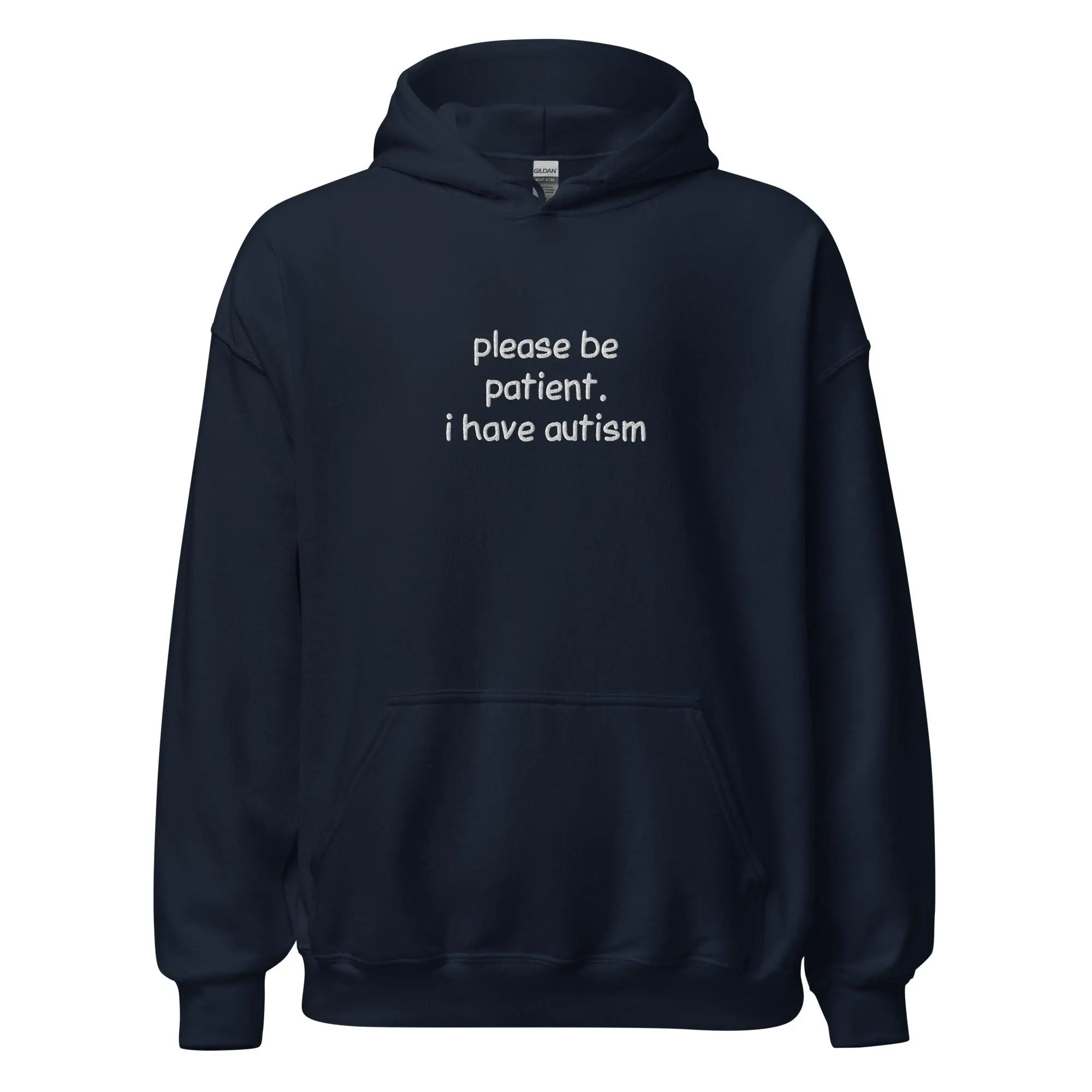Please Be Patient I Have Autism Embroidered Hoodie - Image 5