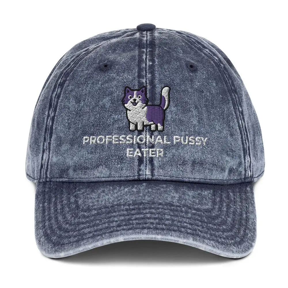 Professional Pussy Eater Vintage Cotton Twill Cap - Image 7