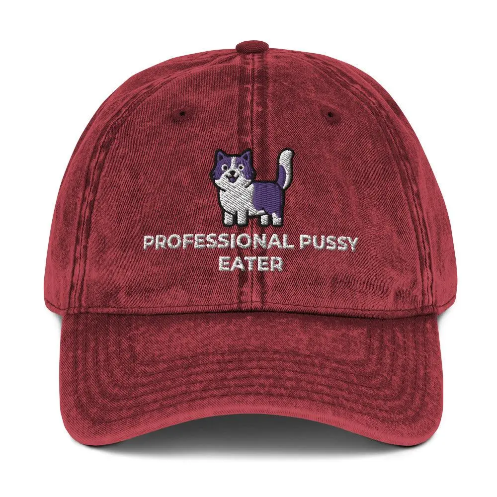Professional Pussy Eater Vintage Cotton Twill Cap - Image 8
