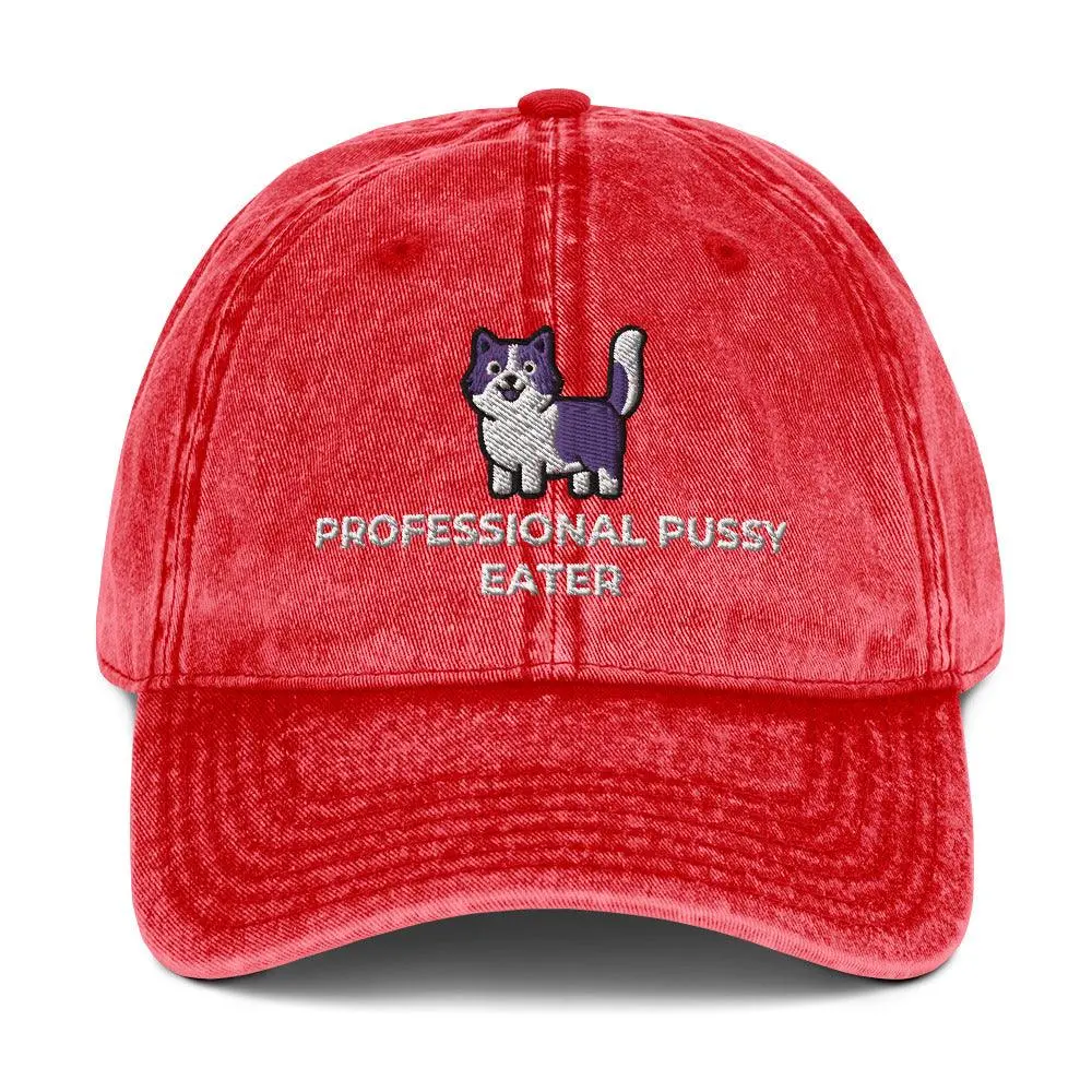 Professional Pussy Eater Vintage Cotton Twill Cap - Image 9