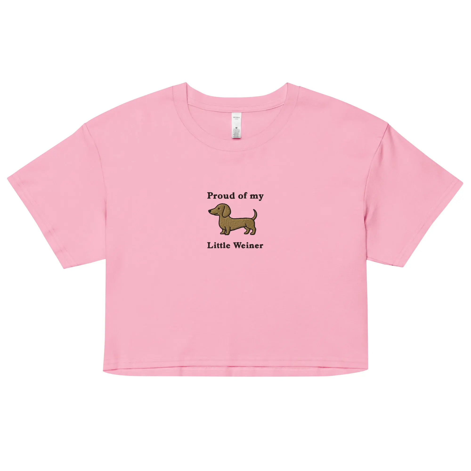 Proud of my little weiner (embroidered) Women’s crop top - Image 2