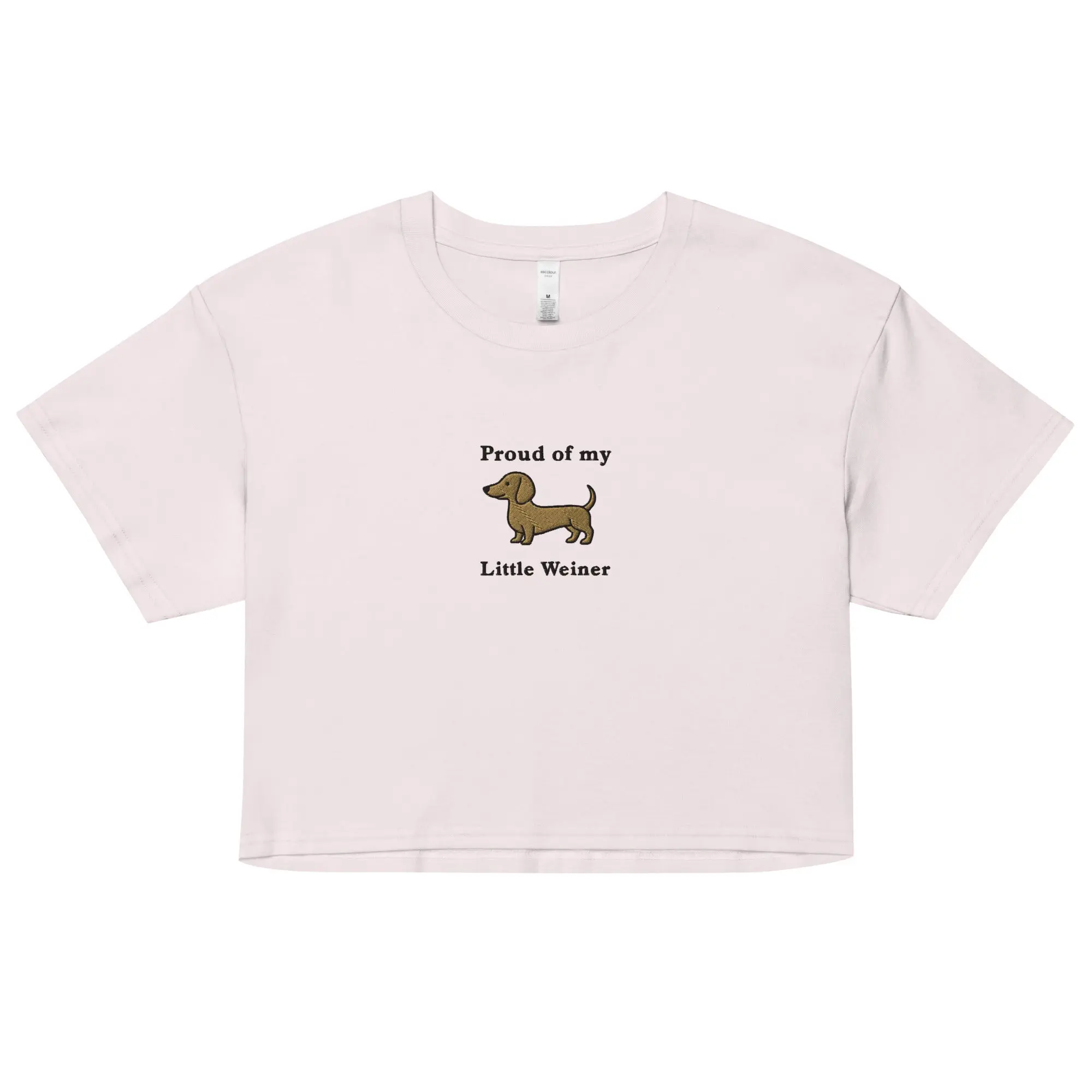 Proud of my little weiner (embroidered) Women’s crop top - Image 4
