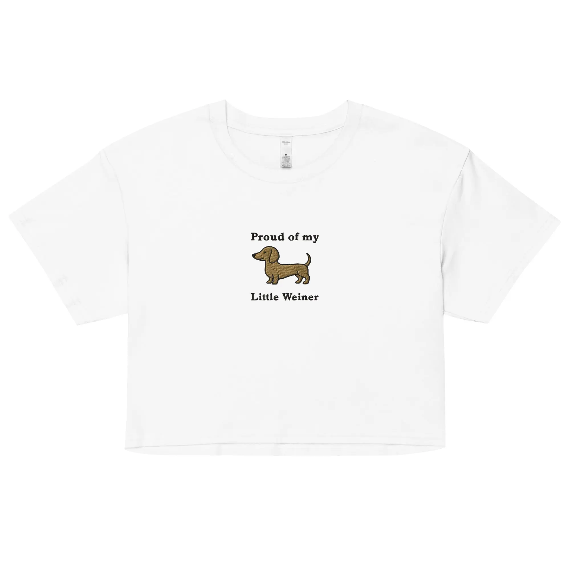 Proud of my little weiner (embroidered) Women’s crop top - Image 5