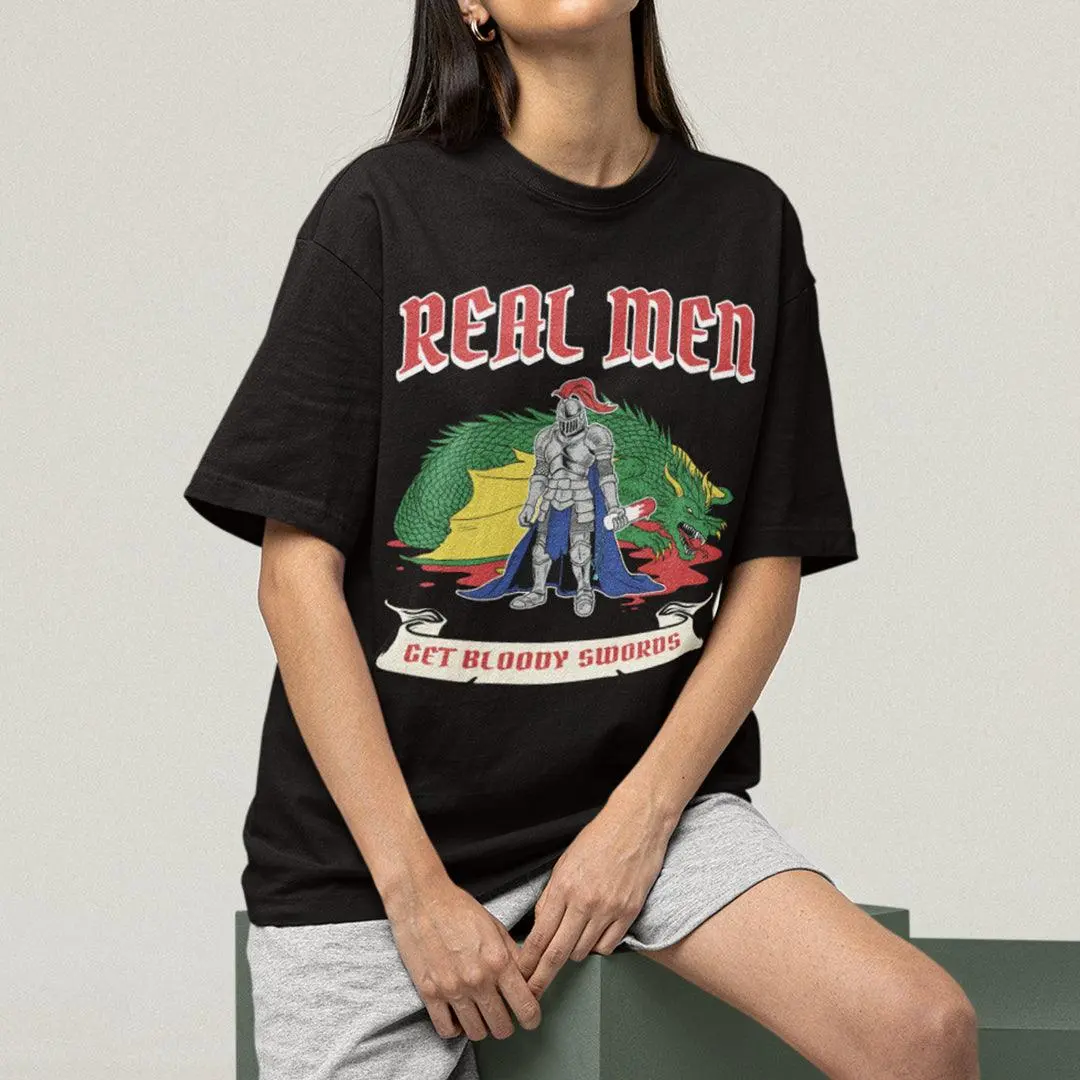 Real Men Get Bloody Swords T-Shirt - Image 7