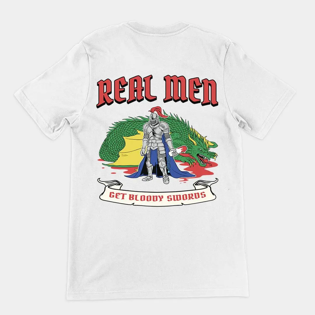 Real Men Get Bloody Swords t-shirt (backprint) - Image 6