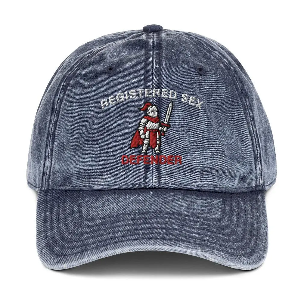 Registered Sex Defender Vintage Cotton Twill Cap - Image 7