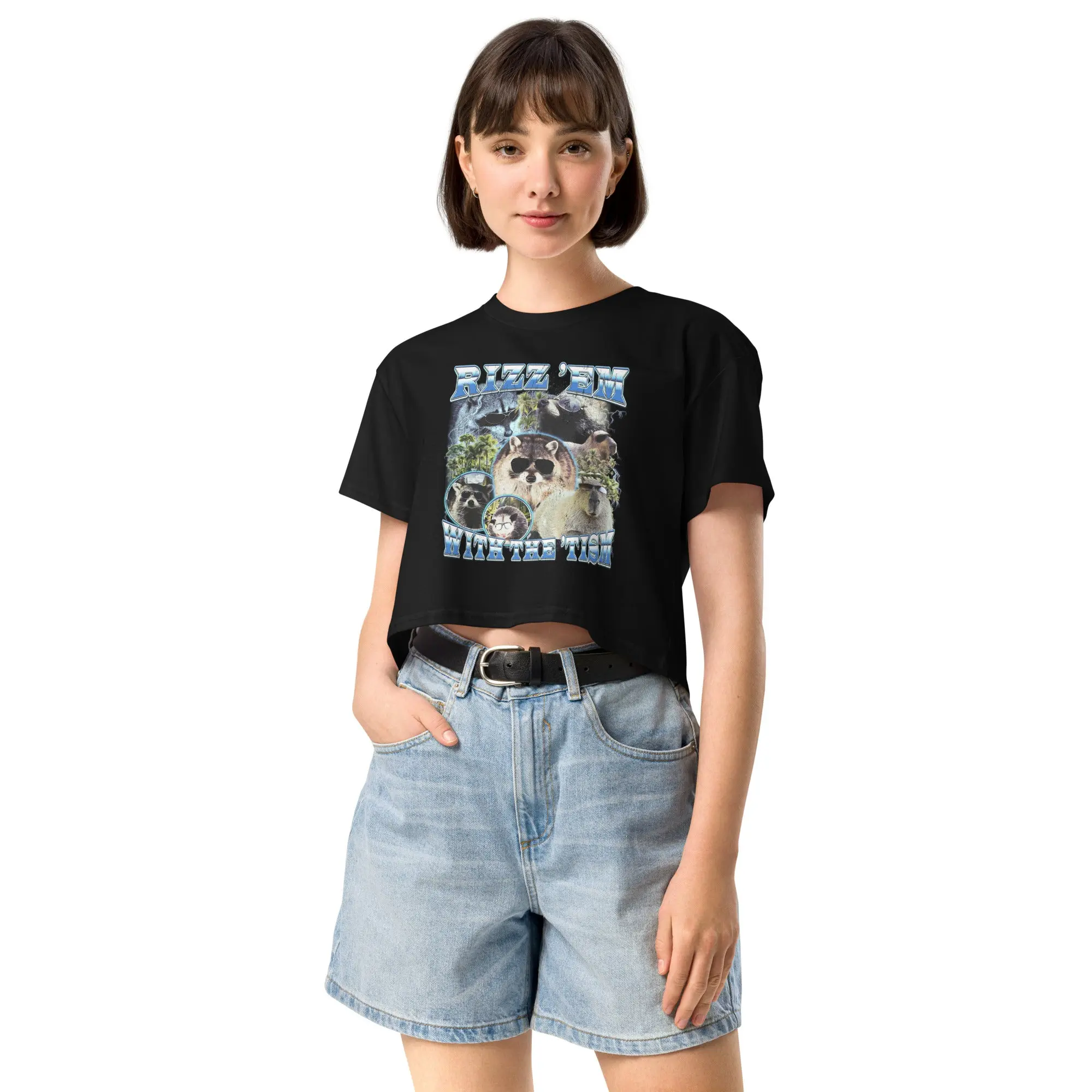 Rizz 'em with the 'tism value Women’s crop top - Image 6