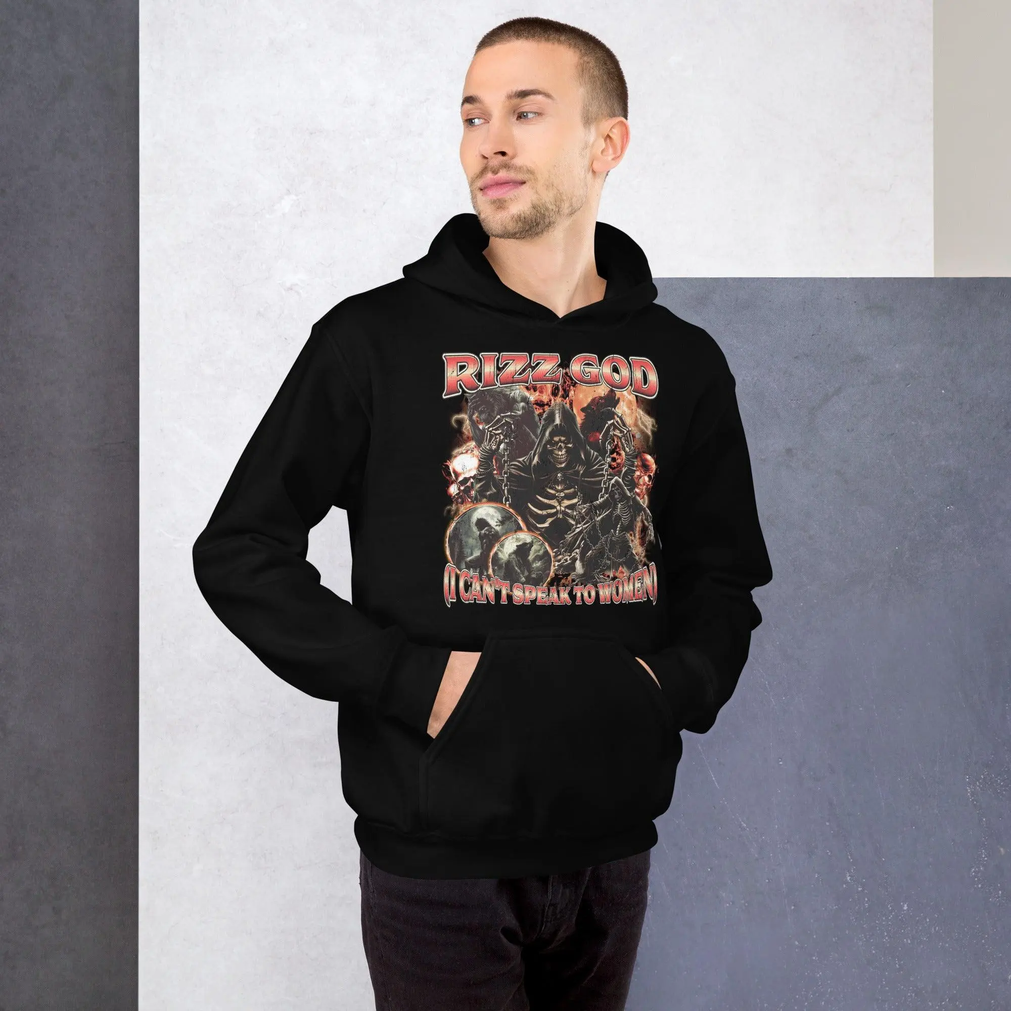 Rizz God (I can't speak to women) Hoodie - Image 8