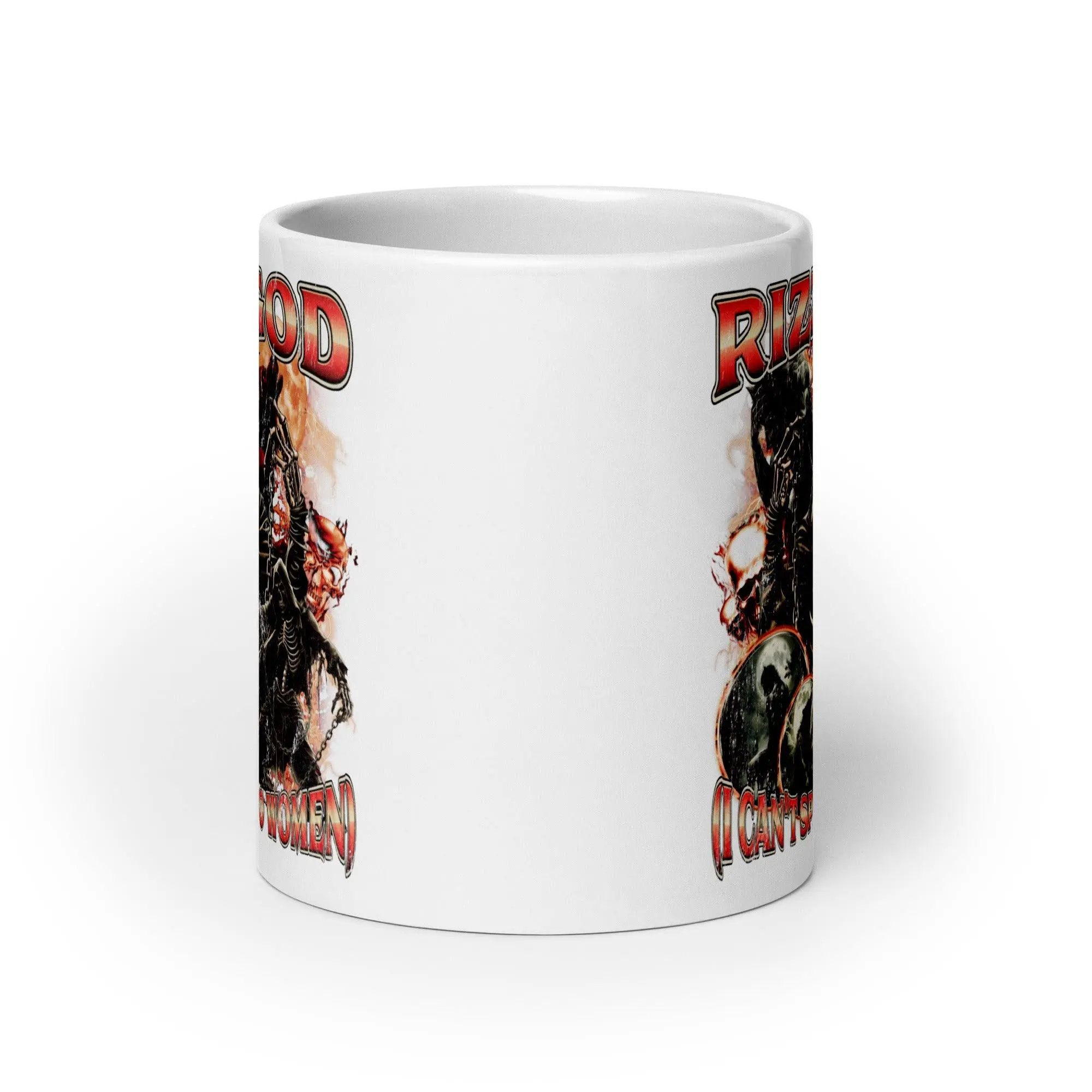 Rizz God I can't speak to women White glossy mug - Image 10
