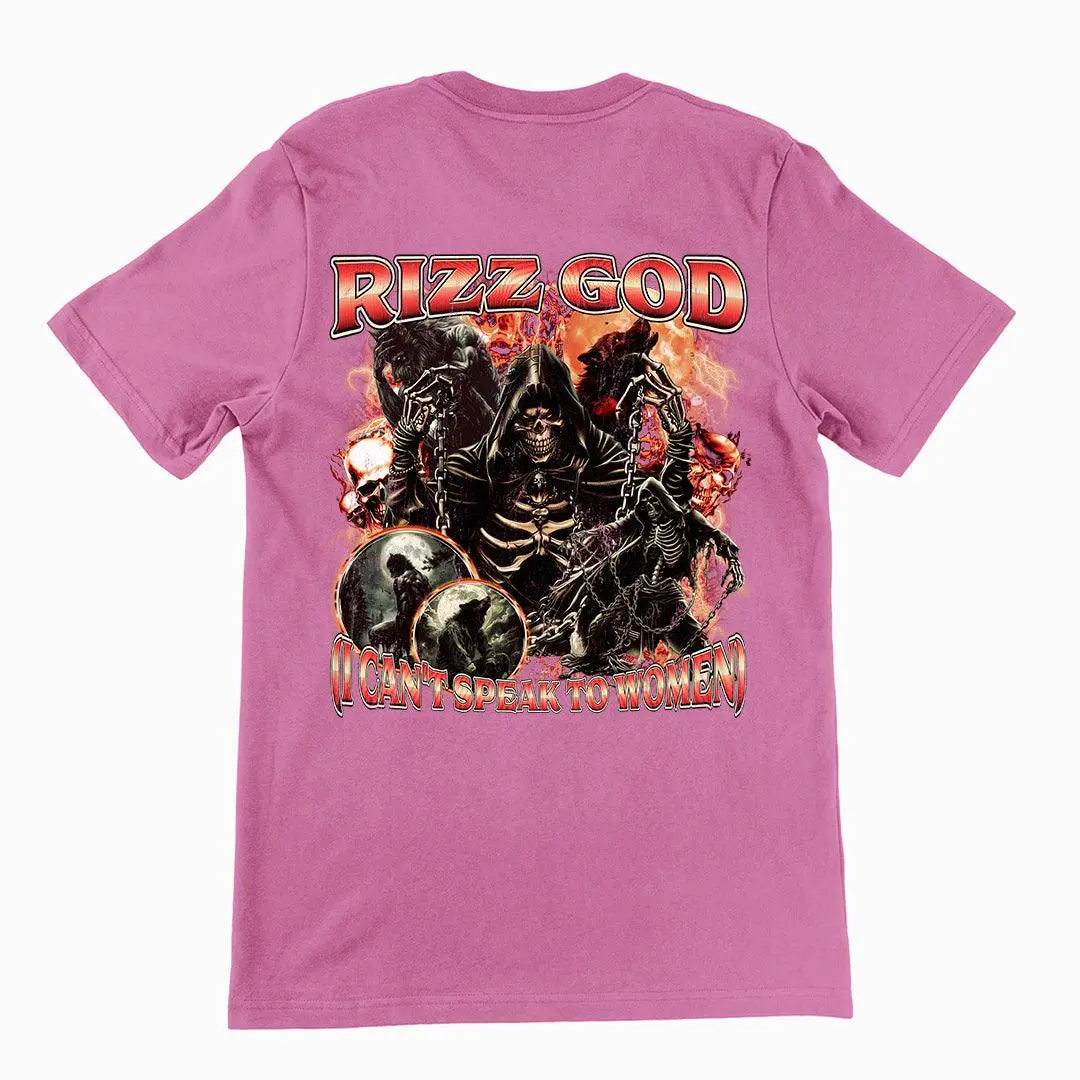 Rizz God (I Can't Speak to Women) t-shirt (backprint) - Image 2