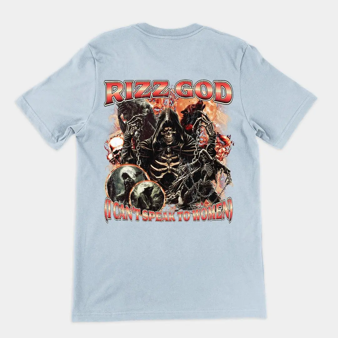 Rizz God (I Can't Speak to Women) t-shirt (backprint) - Image 4