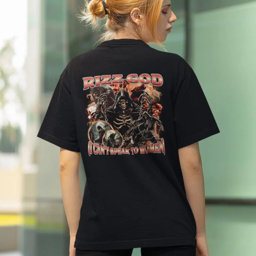 Rizz God (I Can't Speak to Women) t-shirt (backprint) - Image 7