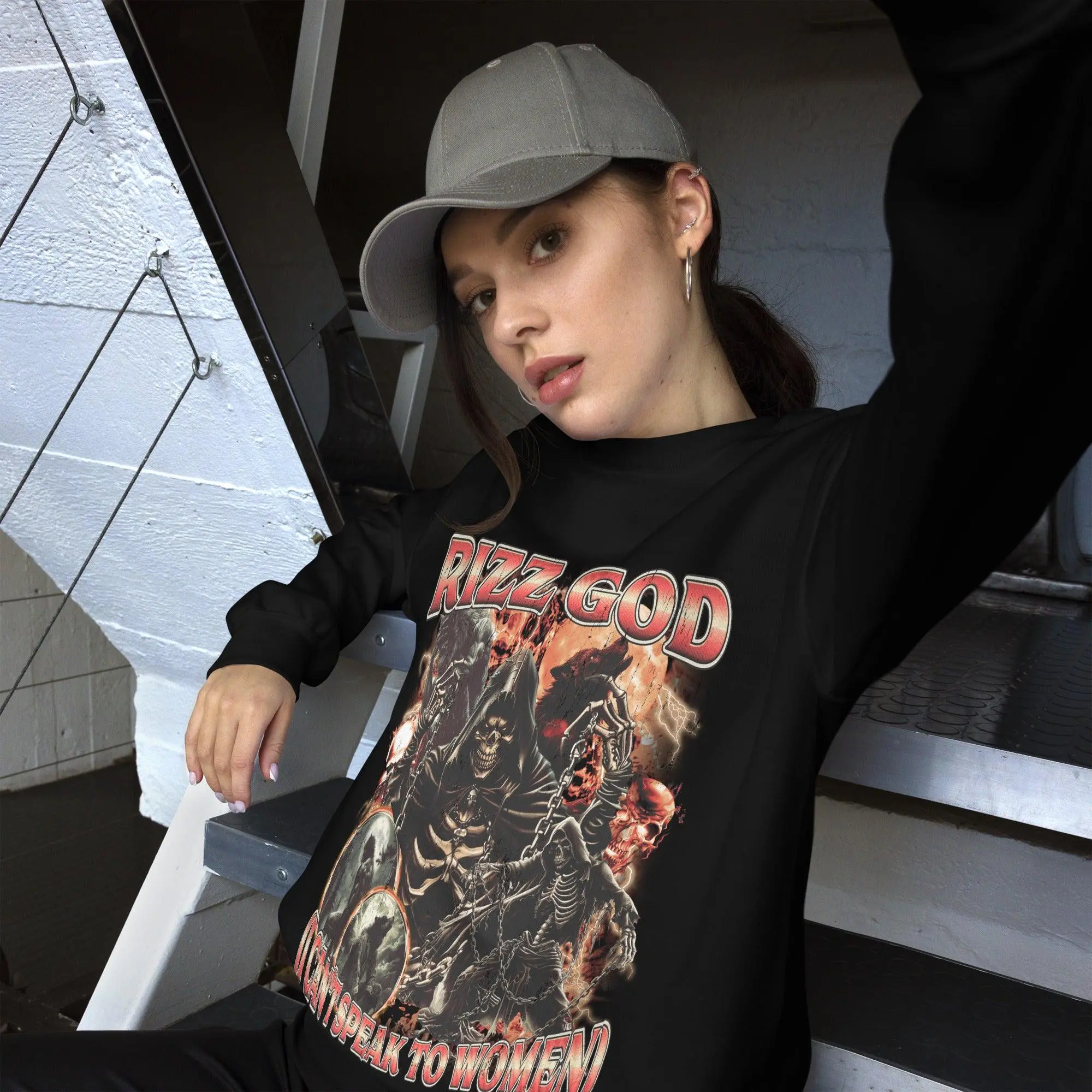 Rizz God (I can't speak to women) Sweatshirt - Image 10